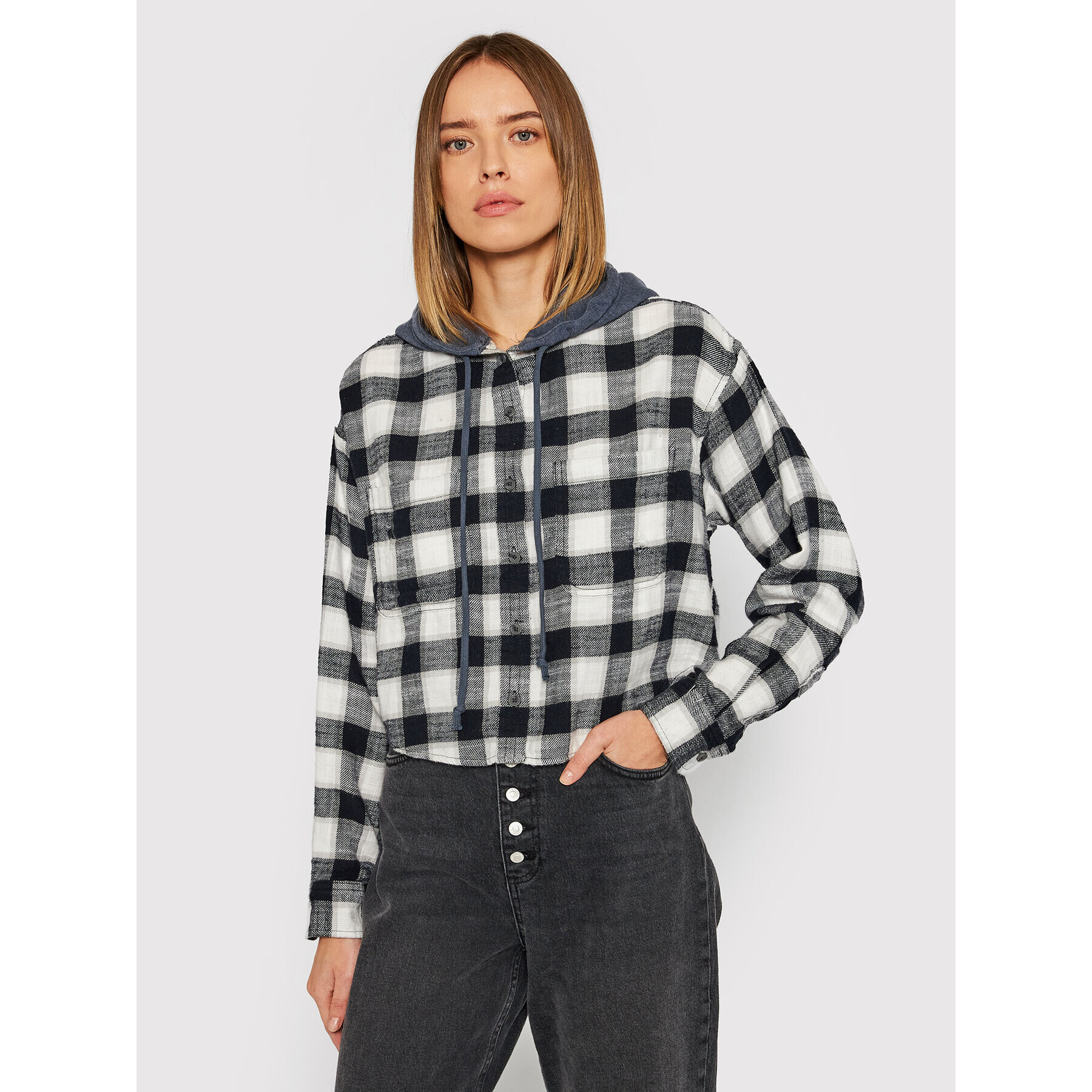 American Eagle Риза 035-1354-3804 Сив Relaxed Fit - Pepit.bg