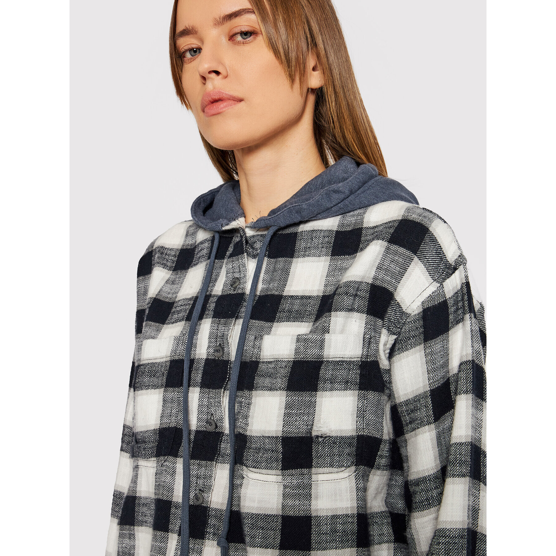 American Eagle Риза 035-1354-3804 Сив Relaxed Fit - Pepit.bg
