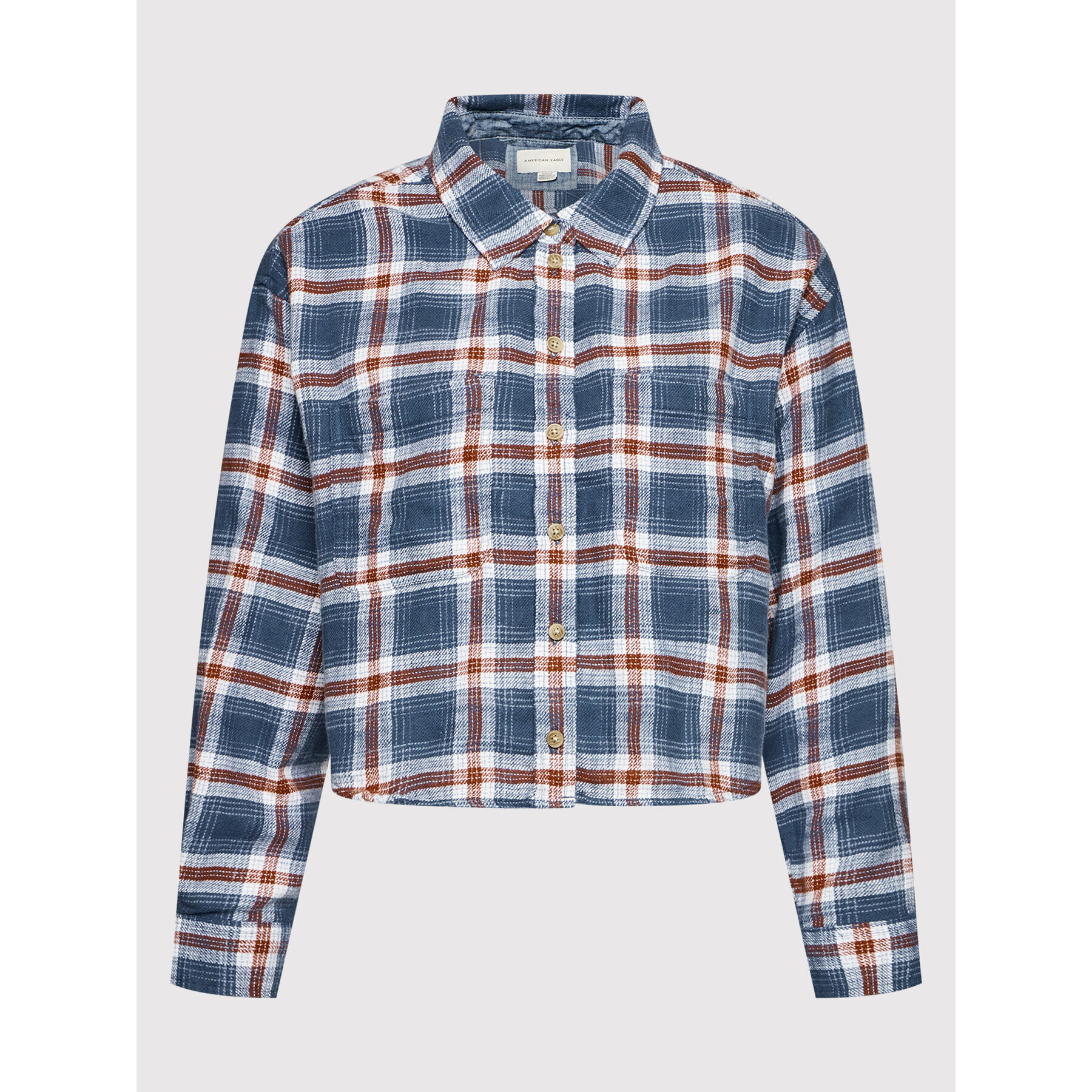 American Eagle Риза 035-1354-3976 Син Relaxed Fit - Pepit.bg