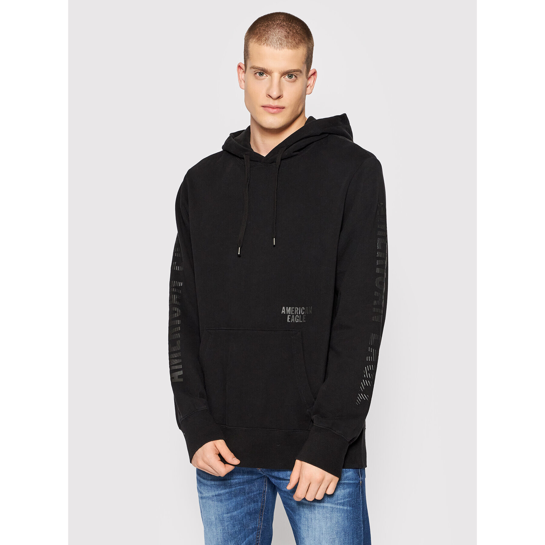 American Eagle Суитшърт 019-0193-1411 Черен Regular Fit - Pepit.bg