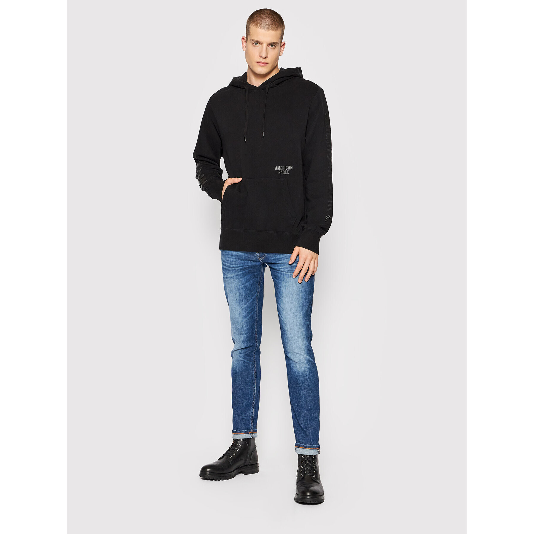 American Eagle Суитшърт 019-0193-1411 Черен Regular Fit - Pepit.bg