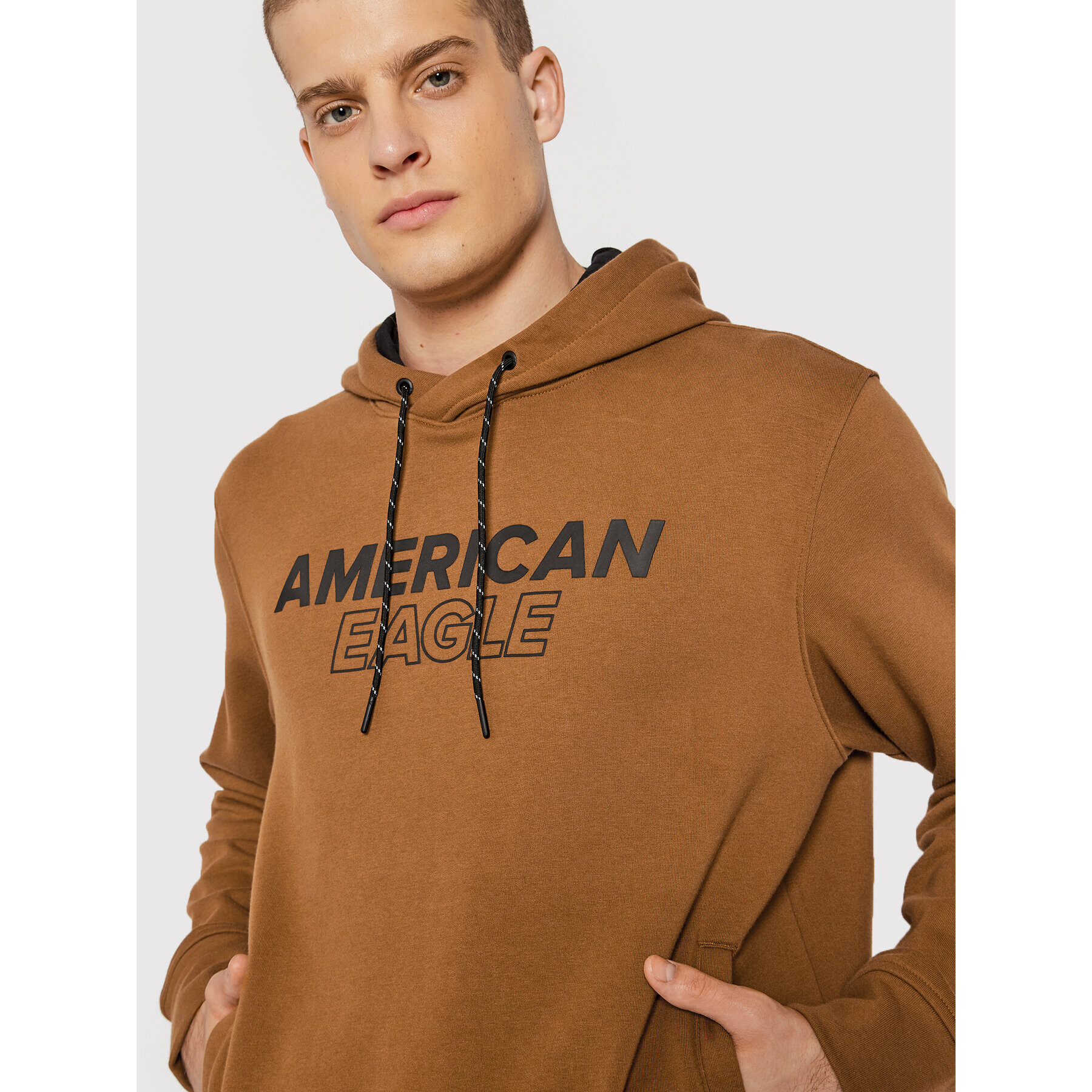 American Eagle Суитшърт 019-0193-1559 Кафяв Regular Fit - Pepit.bg