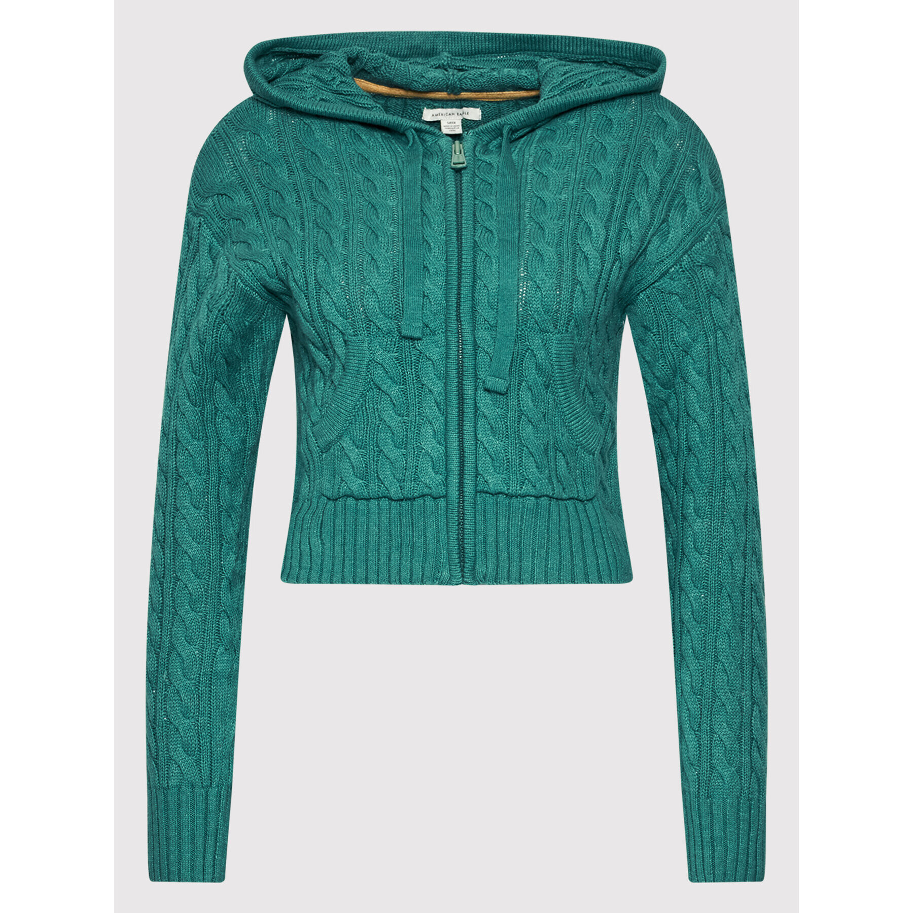 American Eagle Суитшърт 034-0341-9577 Зелен Slim Fit - Pepit.bg