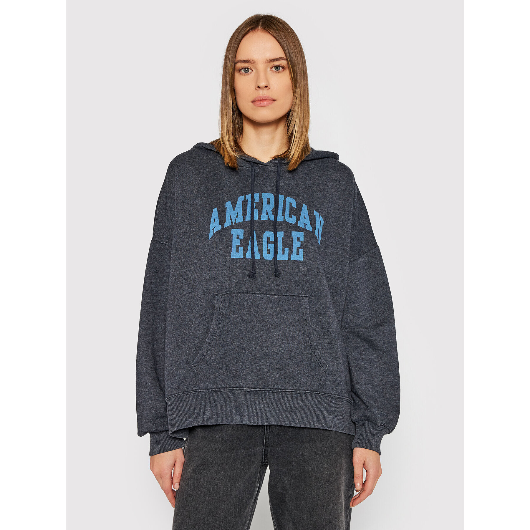 American Eagle Суитшърт 045-1455-1642 Тъмносин Classic Fit - Pepit.bg