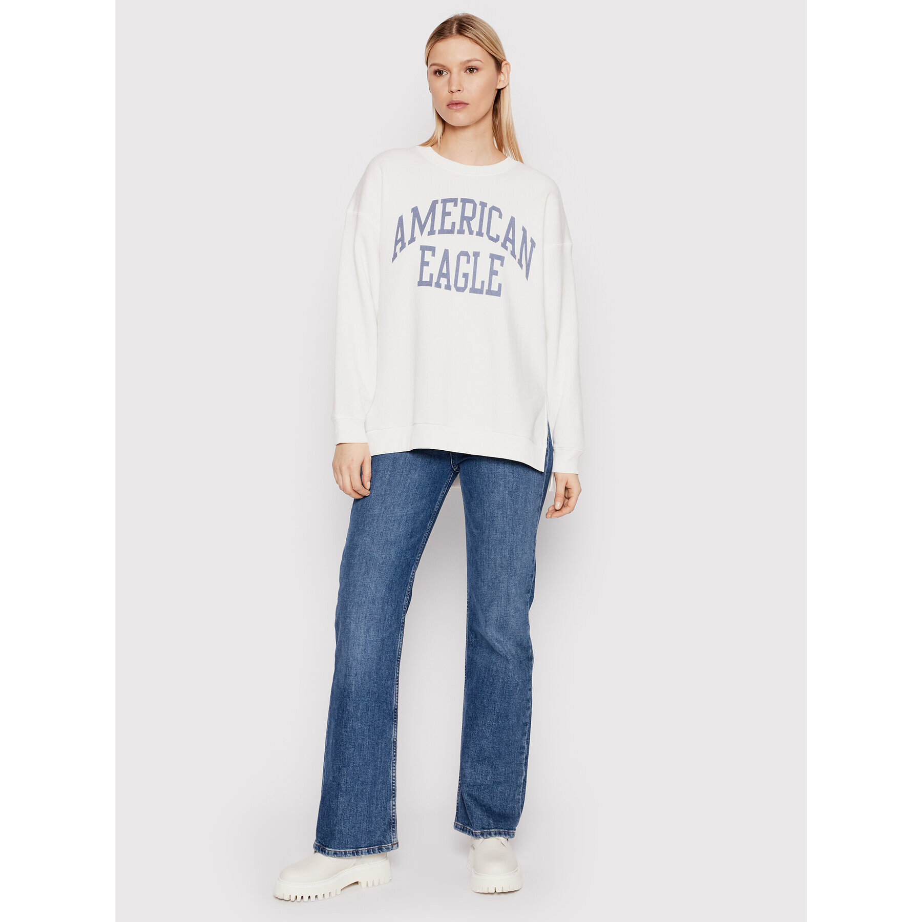 American Eagle Суитшърт 045-1457-1516 Бял Oversize - Pepit.bg