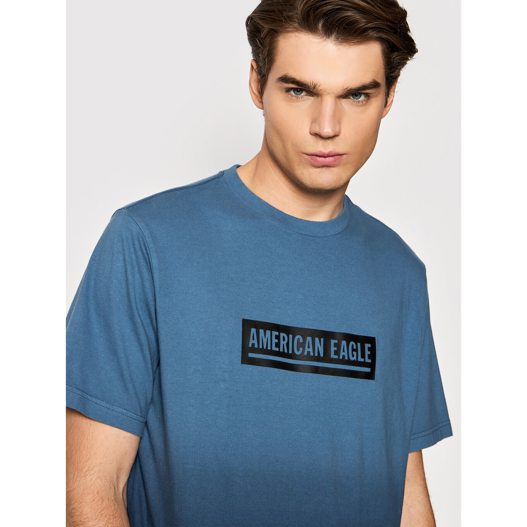 American Eagle Тишърт 016-0181-4885 Син Regular Fit - Pepit.bg