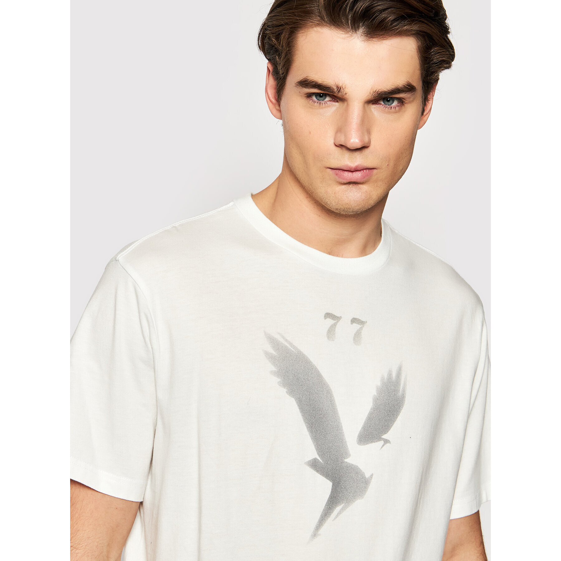 American Eagle Тишърт 016-0181-5464 Бял Regular Fit - Pepit.bg