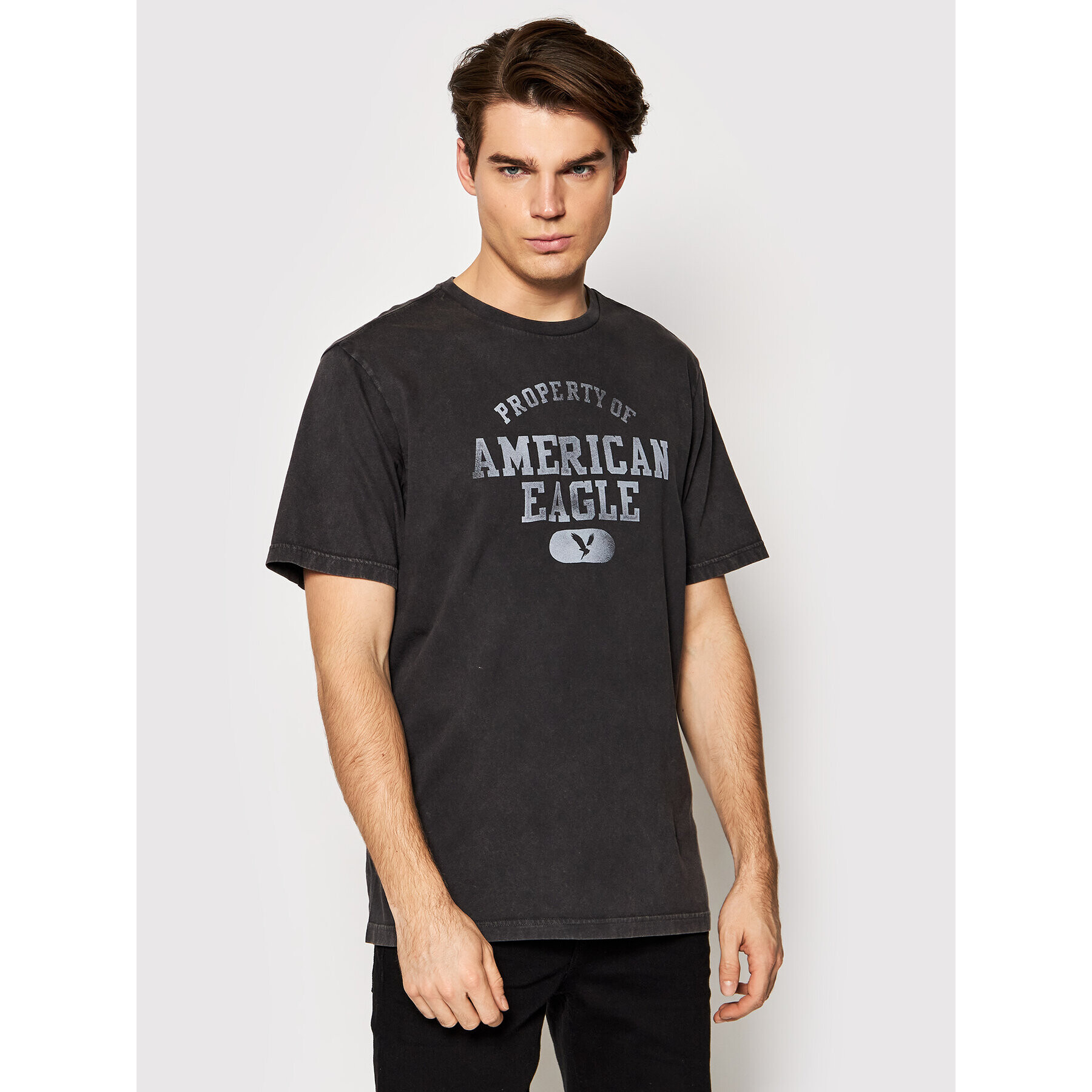 American Eagle Тишърт 016-0181-5470 Сив Regular Fit - Pepit.bg