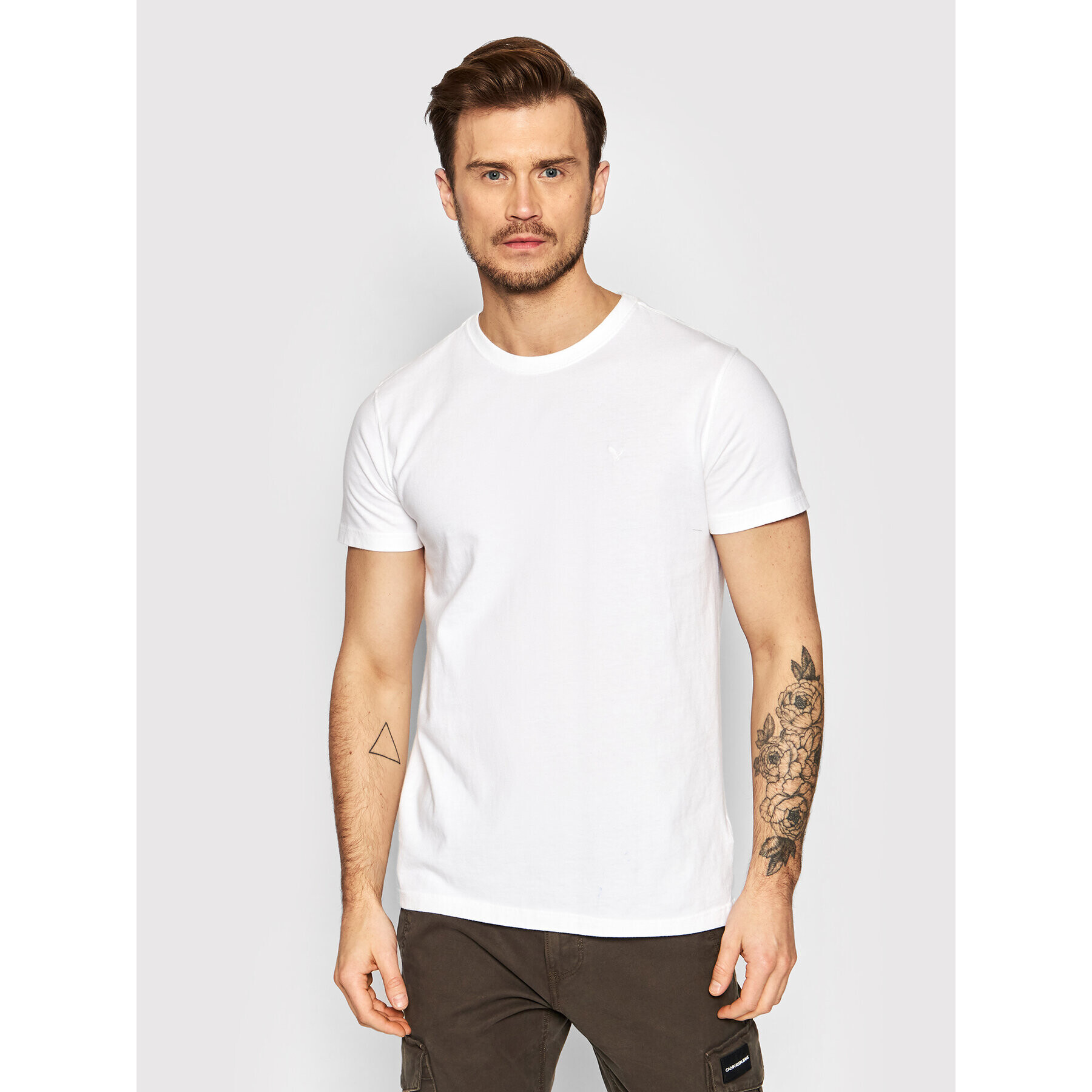 American Eagle Тишърт 017-1162-1540 Бял Slim Fit - Pepit.bg