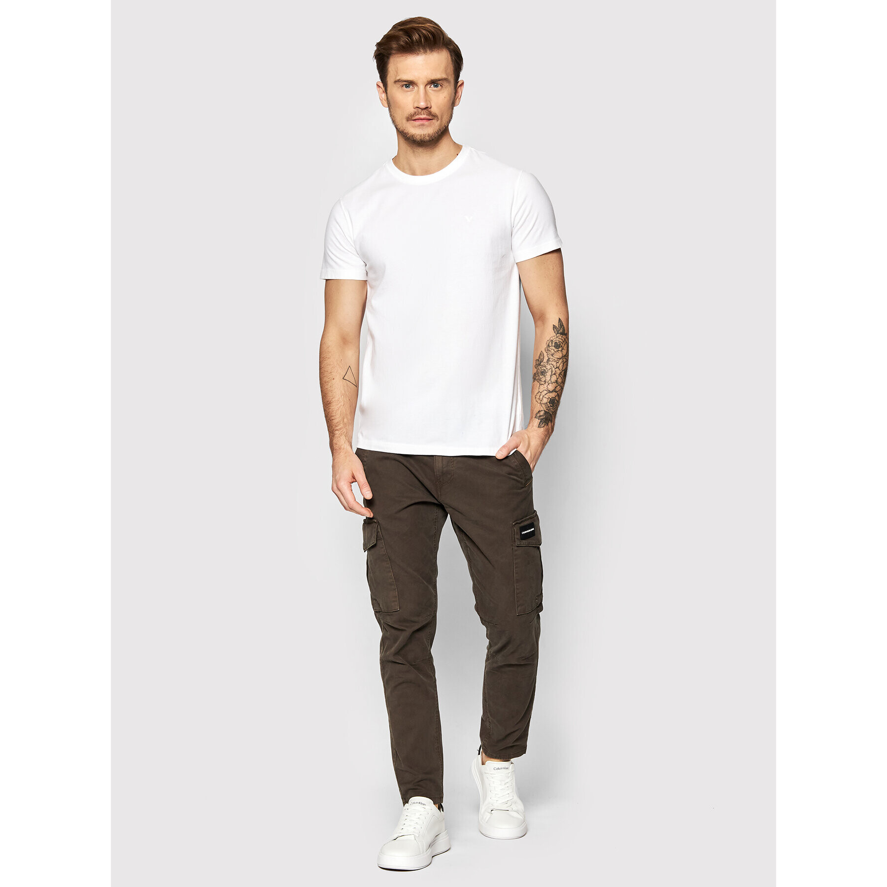American Eagle Тишърт 017-1162-1540 Бял Slim Fit - Pepit.bg