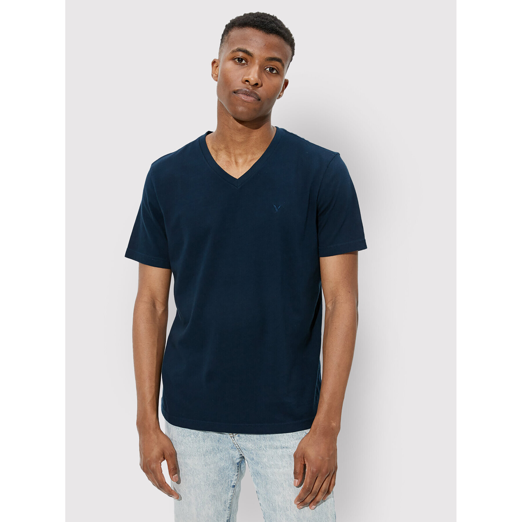 American Eagle Тишърт 017-1177-1541 Тъмносин Standard Fit - Pepit.bg