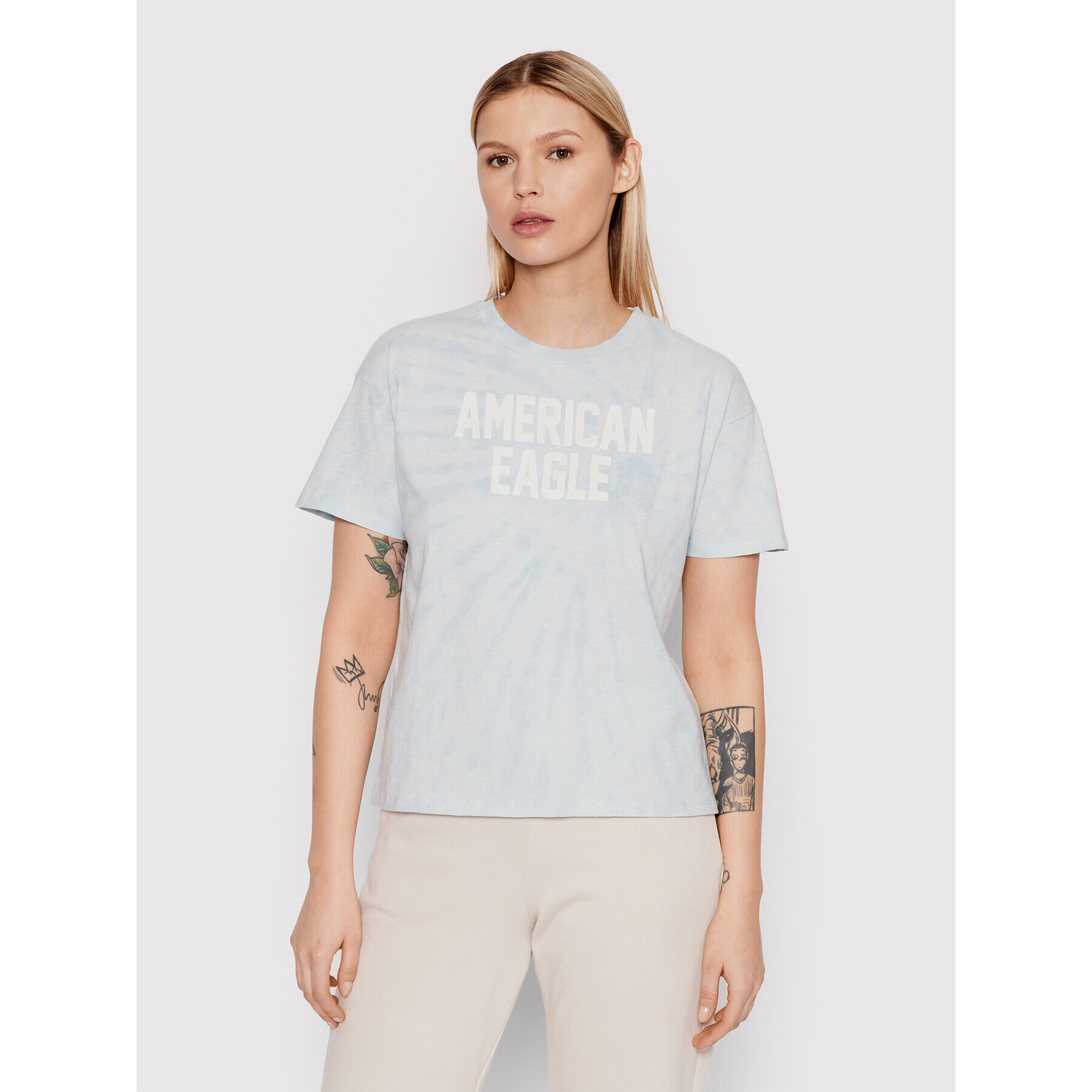 American Eagle Тишърт 030-1305-9930 Син Standard Fit - Pepit.bg