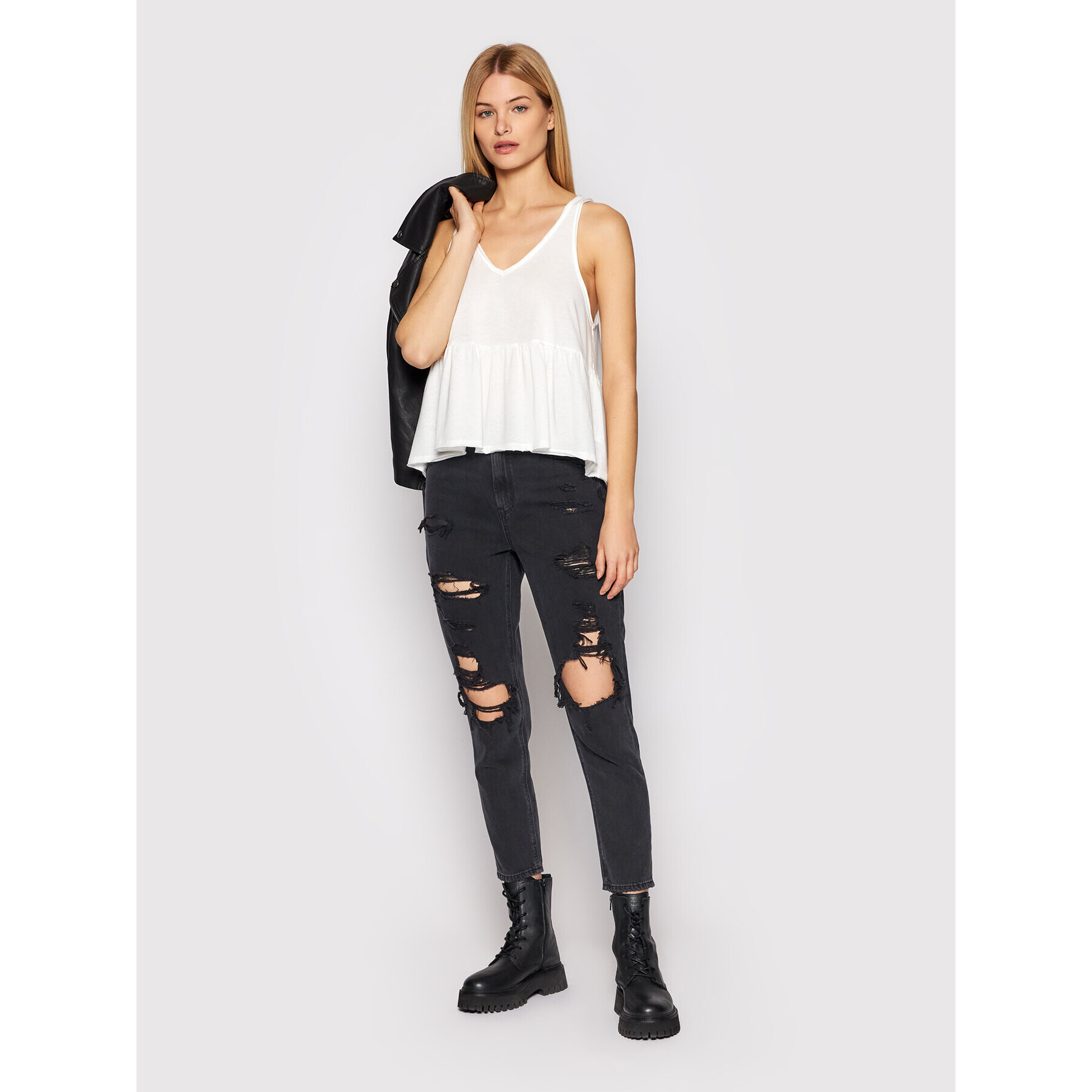 American Eagle топ 036-3171-5098 Бял Regular Fit - Pepit.bg