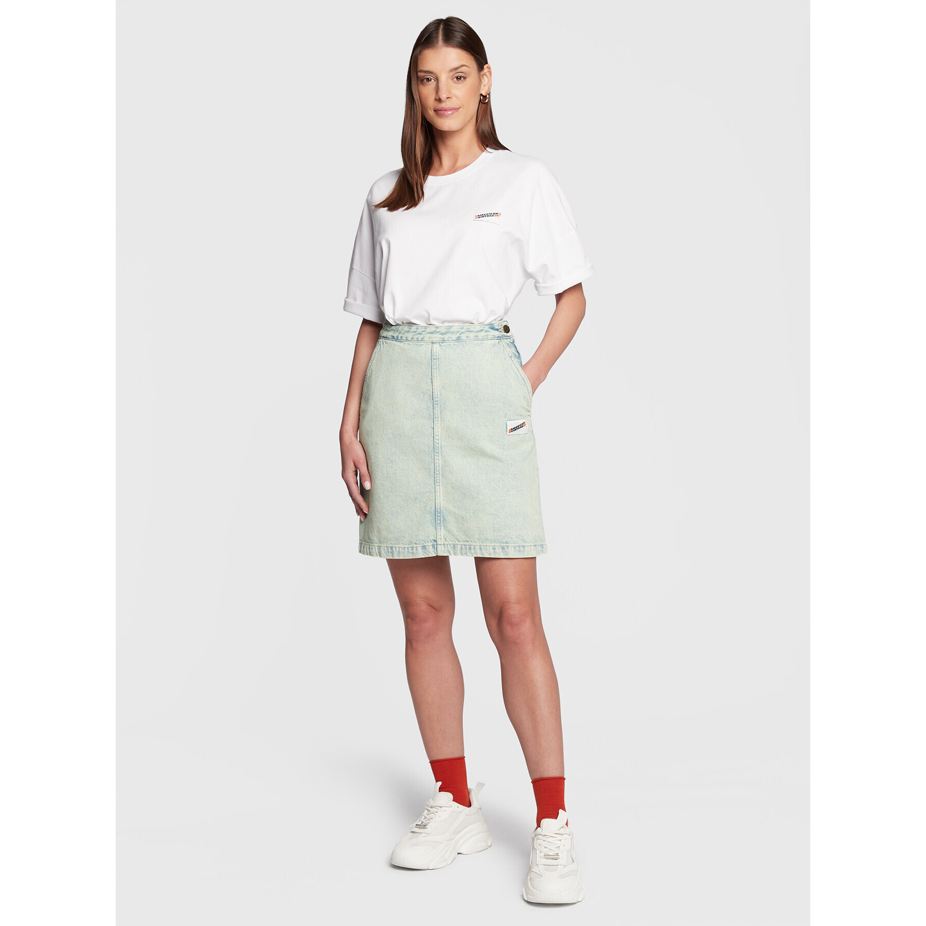 American Vintage Дънкова пола Joybird JOY13BH22 Син Regular Fit - Pepit.bg