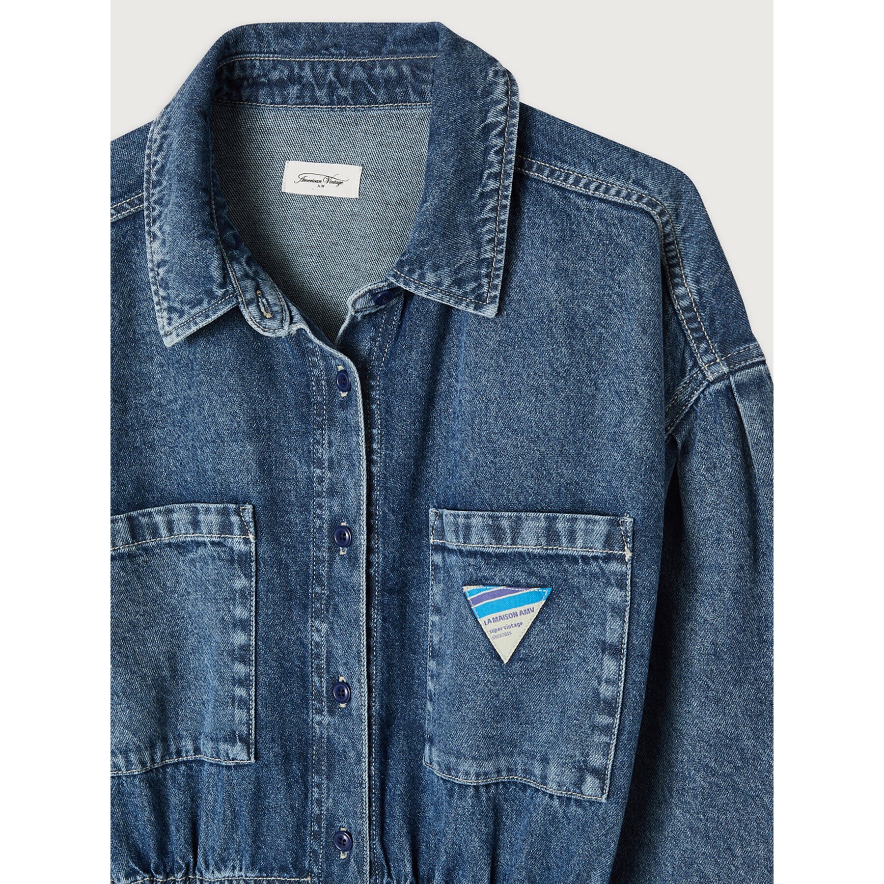 American Vintage Дънкова рокля Astury AST14AH23 Син Regular Fit - Pepit.bg