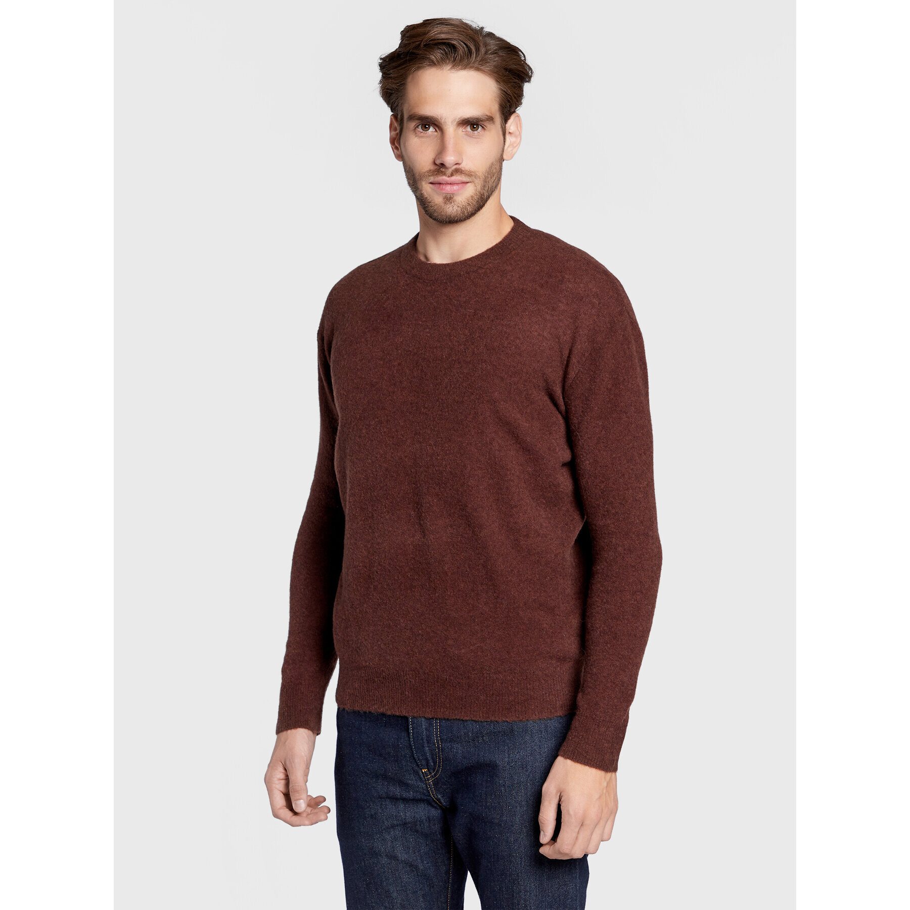 American Vintage Пуловер MRAZ18AH22 Кафяв Regular Fit - Pepit.bg
