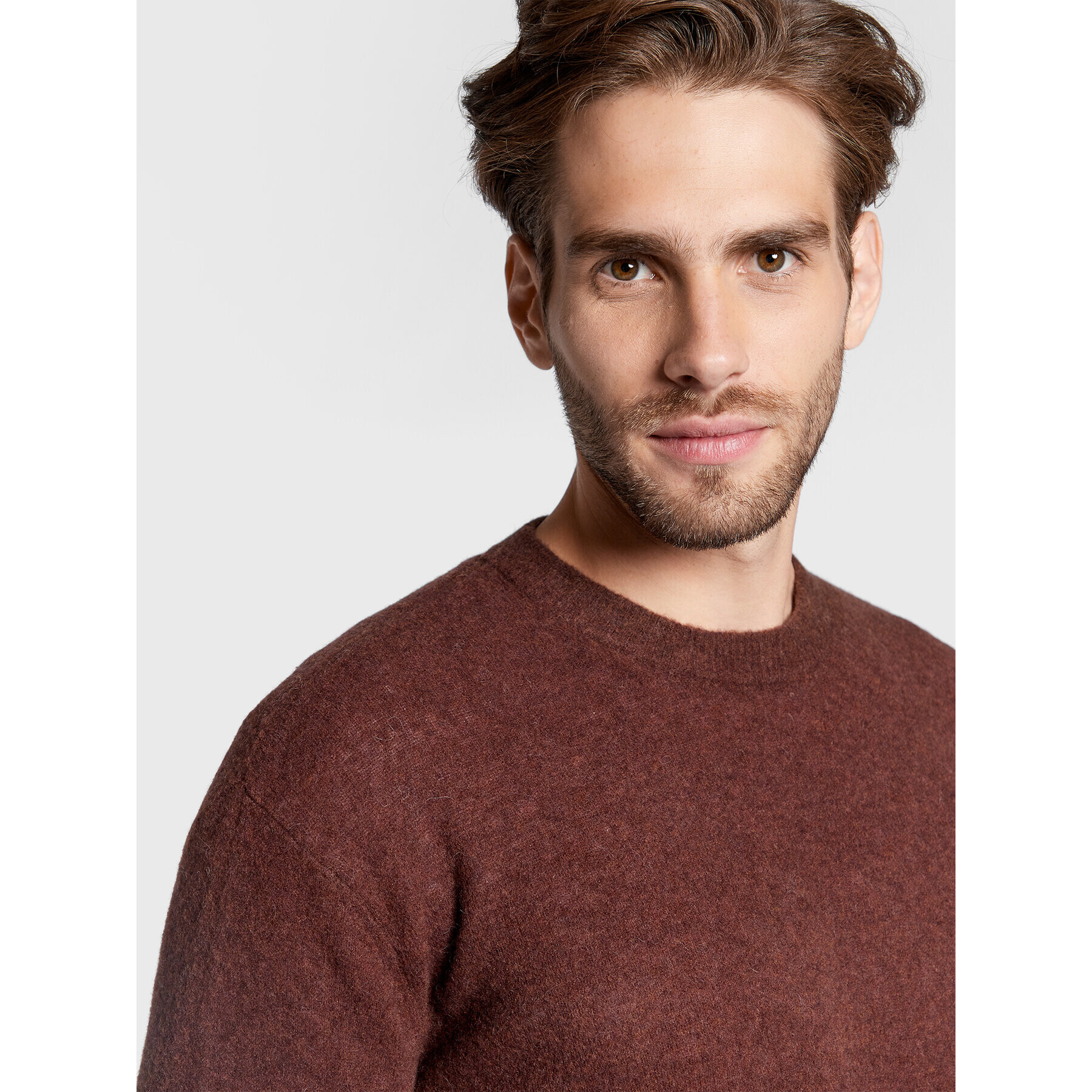 American Vintage Пуловер MRAZ18AH22 Кафяв Regular Fit - Pepit.bg