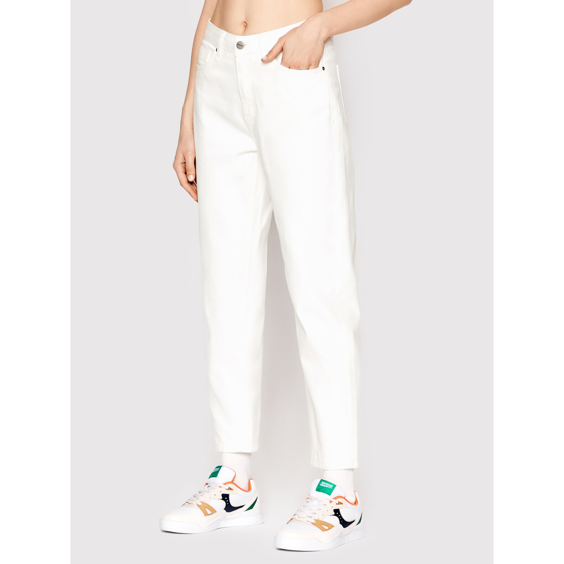 Americanos Дънки Formosa Бял Mom Fit - Pepit.bg