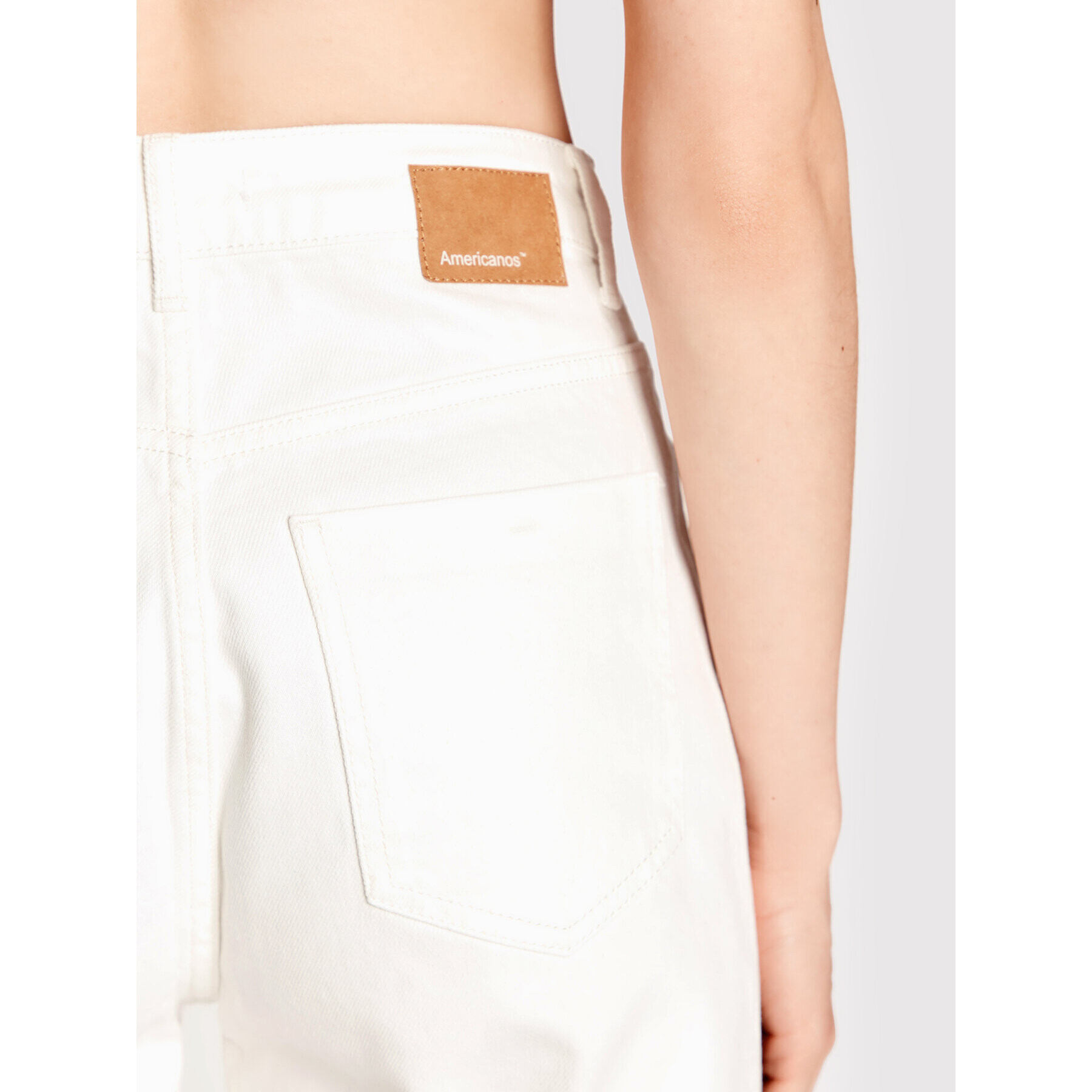 Americanos Дънки Formosa Бял Mom Fit - Pepit.bg