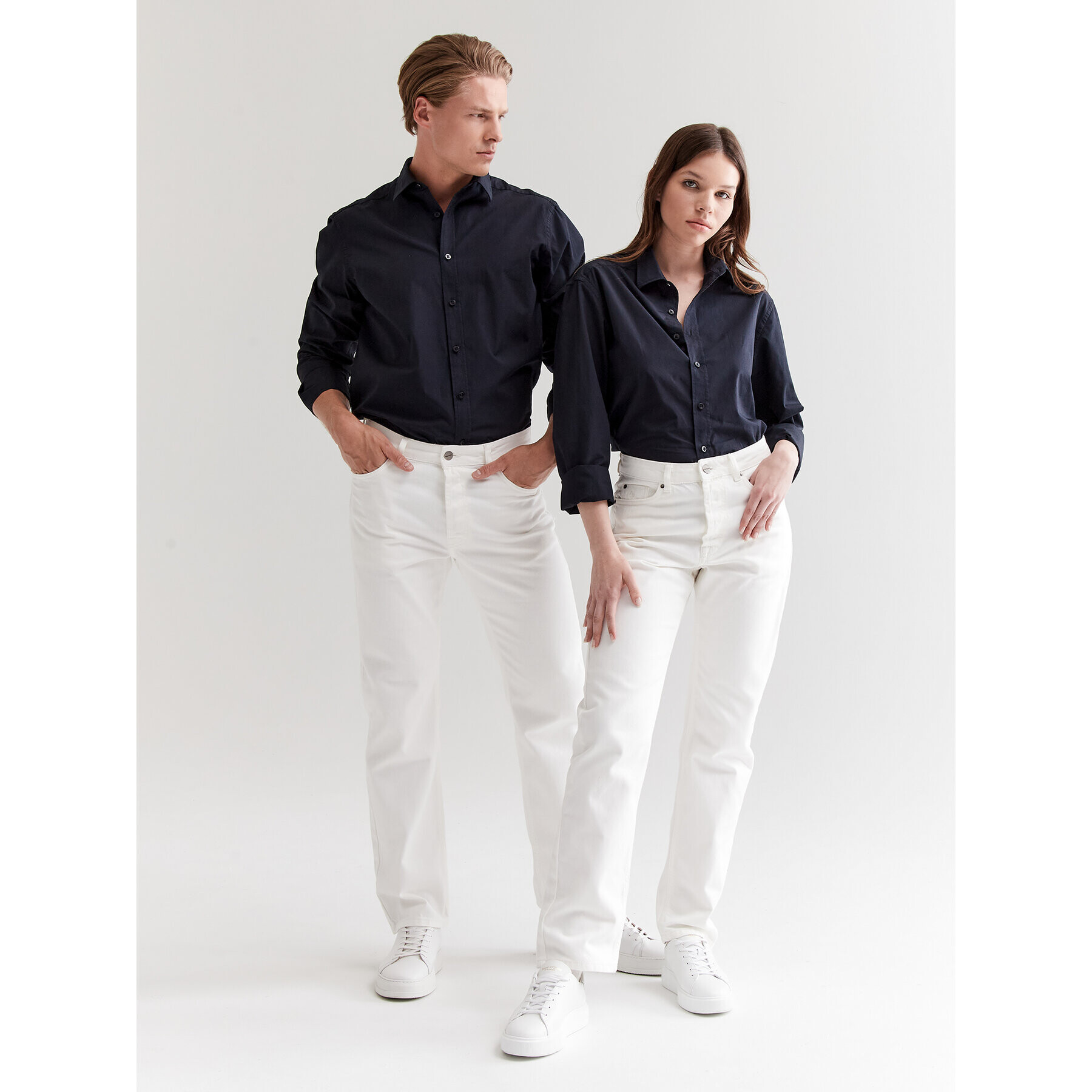 Americanos Дънки Unisex Delaware Бял Straight Leg - Pepit.bg