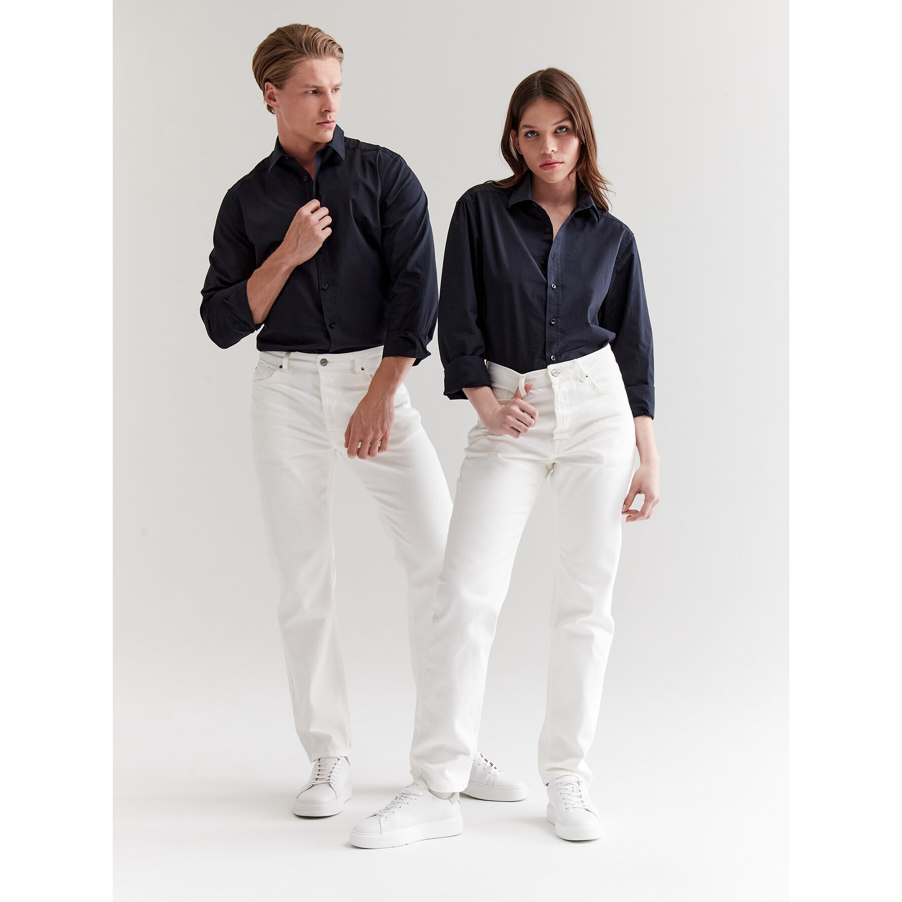 Americanos Дънки Unisex Delaware Бял Straight Leg - Pepit.bg