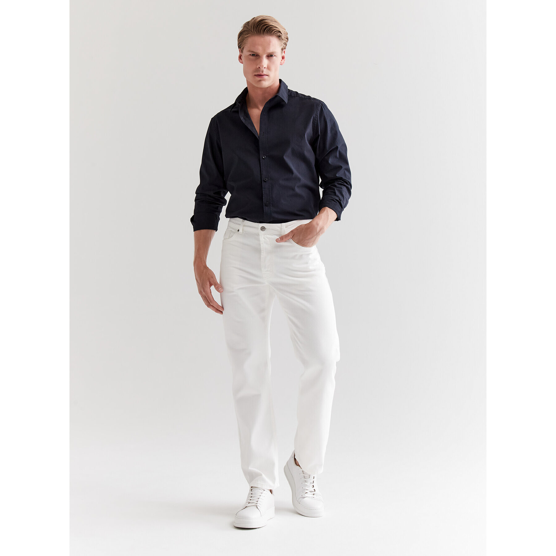Americanos Дънки Unisex Delaware Бял Straight Leg - Pepit.bg