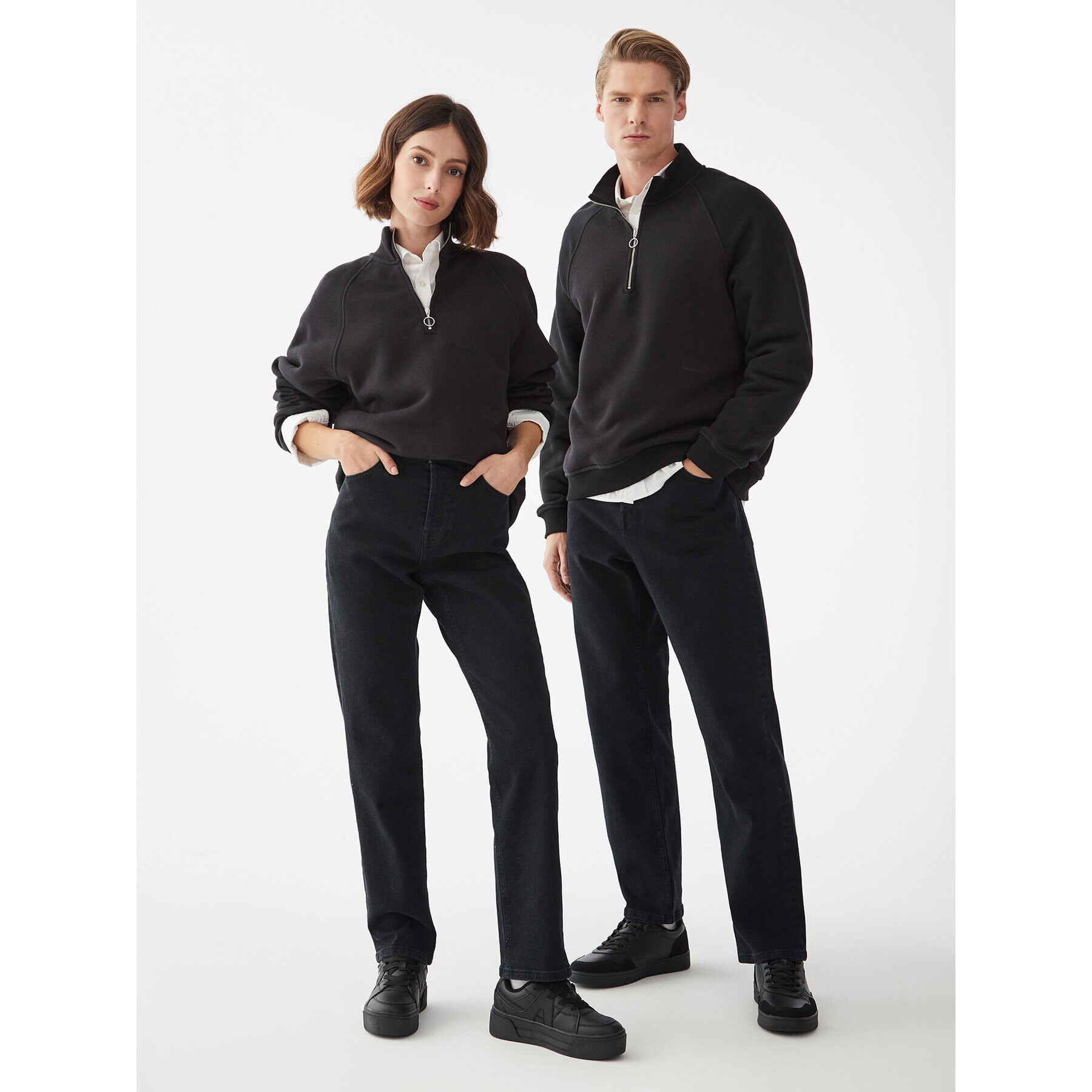 Americanos Дънки Unisex Delaware Черен Straight Leg - Pepit.bg