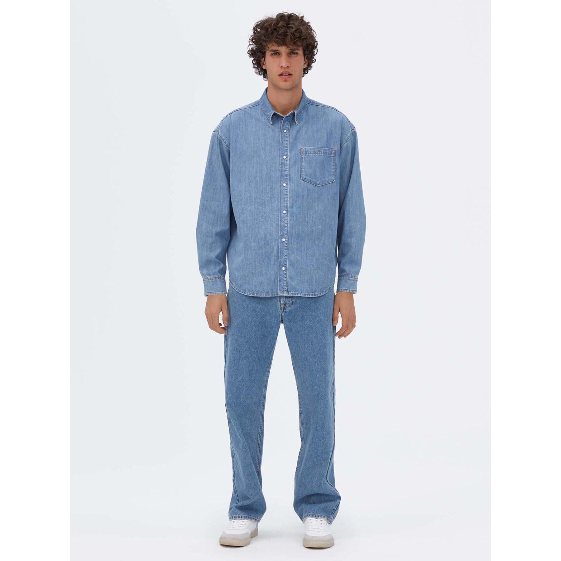 Americanos дънкова риза Unisex Michigan Син Oversize - Pepit.bg