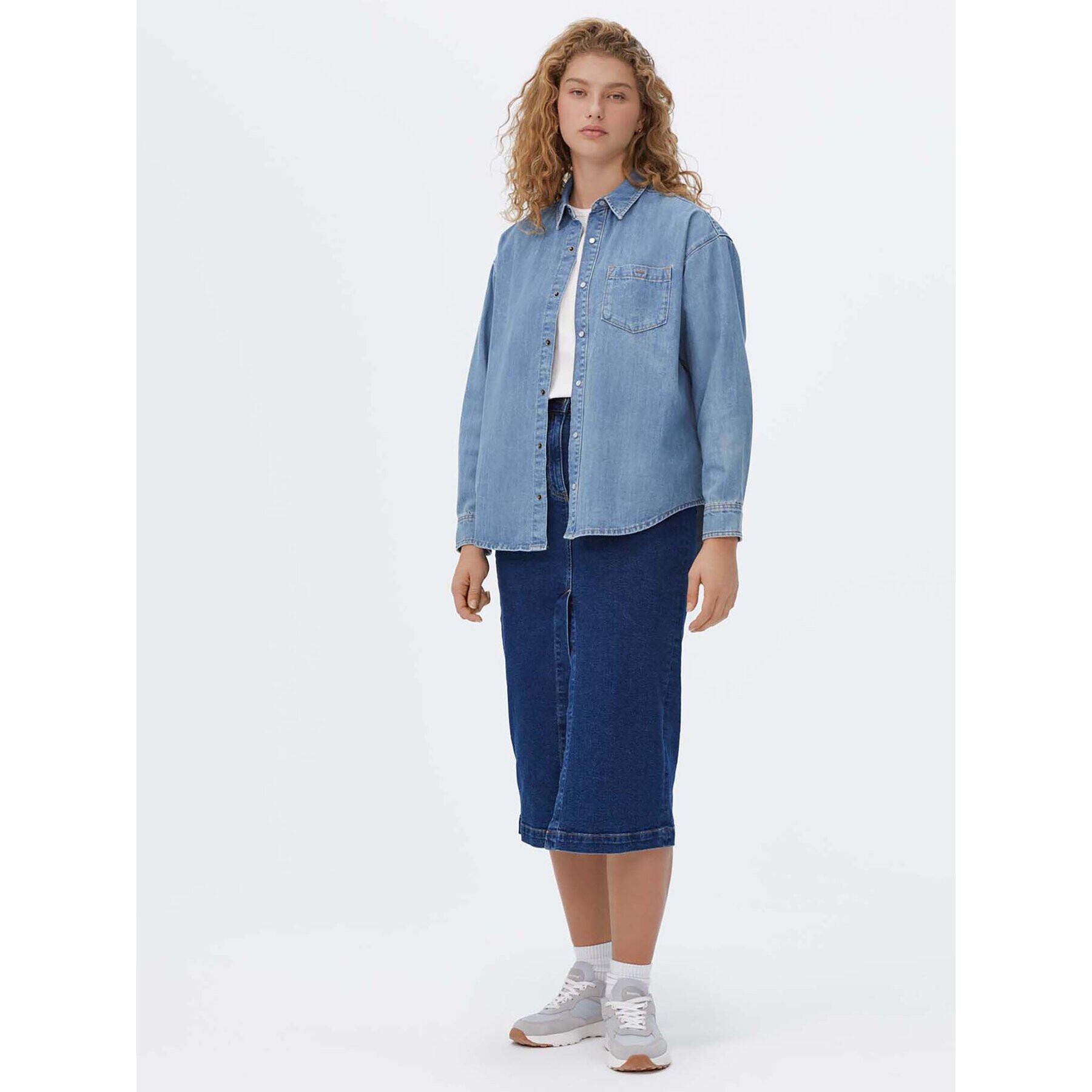 Americanos дънкова риза Unisex Michigan Син Oversize - Pepit.bg