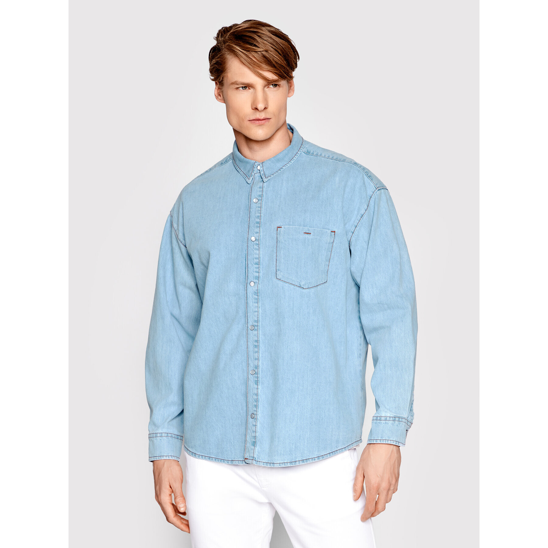 Americanos дънкова риза Unisex Michigan Син Oversize - Pepit.bg