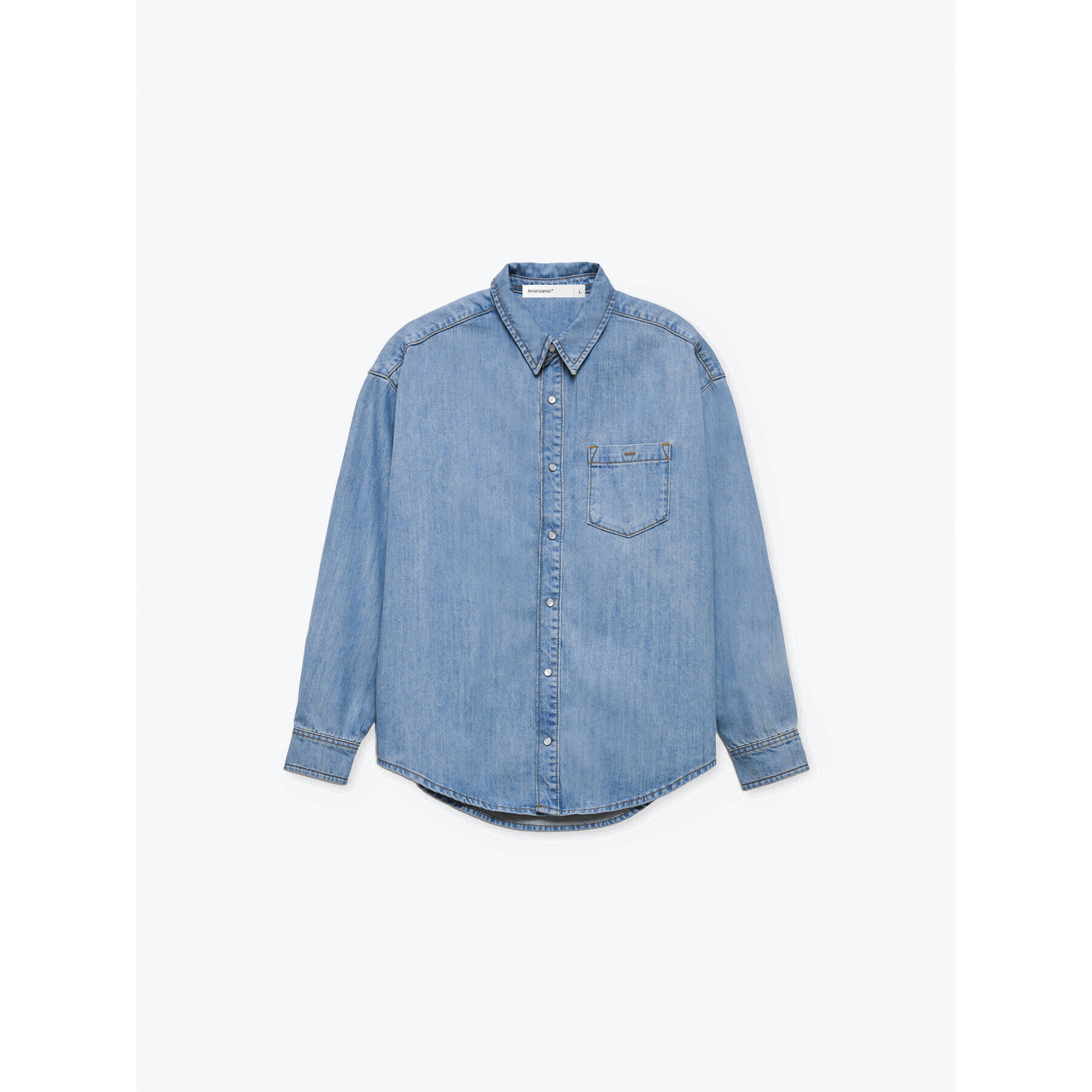 Americanos дънкова риза Unisex Michigan Син Oversize - Pepit.bg
