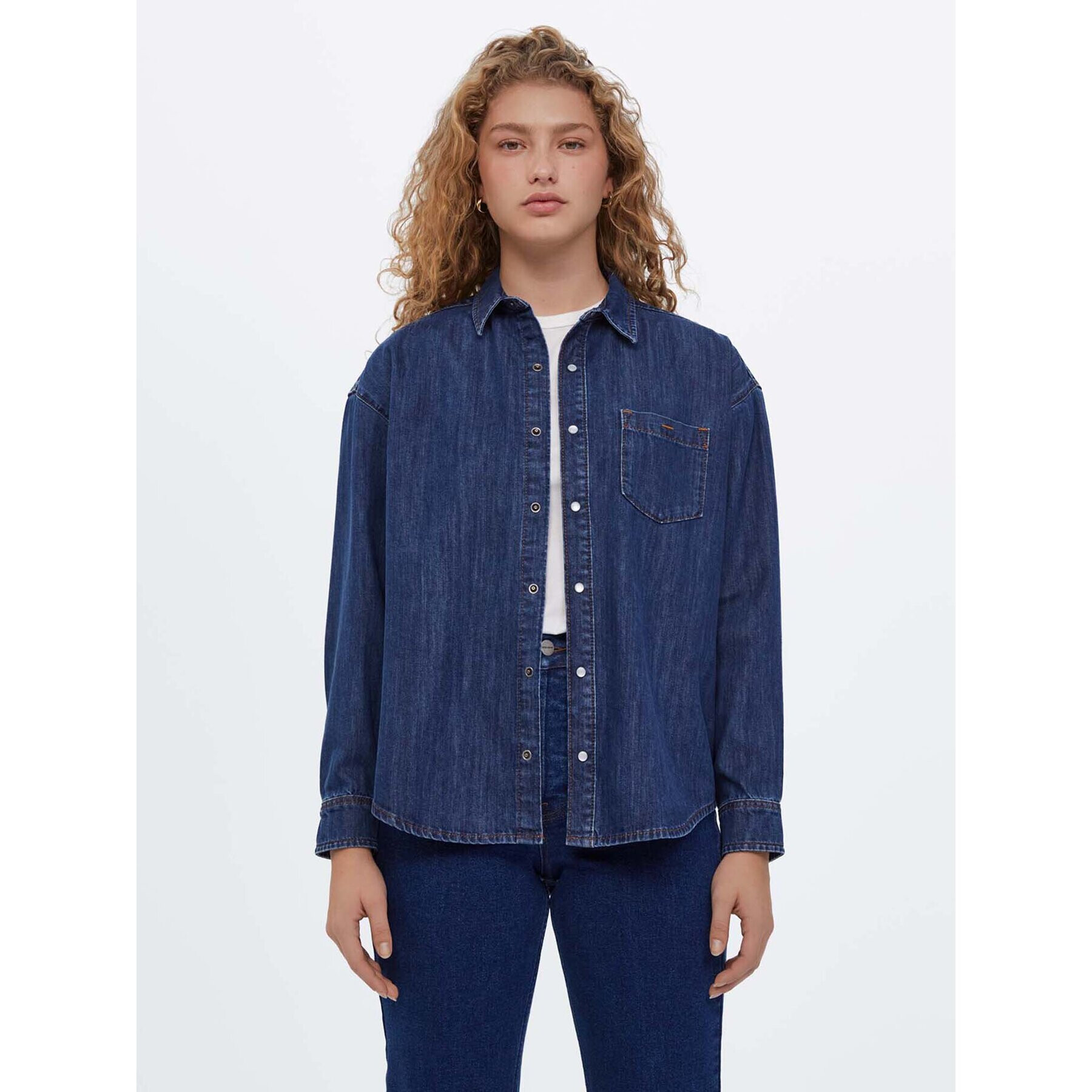 Americanos дънкова риза Unisex Michigan Тъмносин Oversize - Pepit.bg