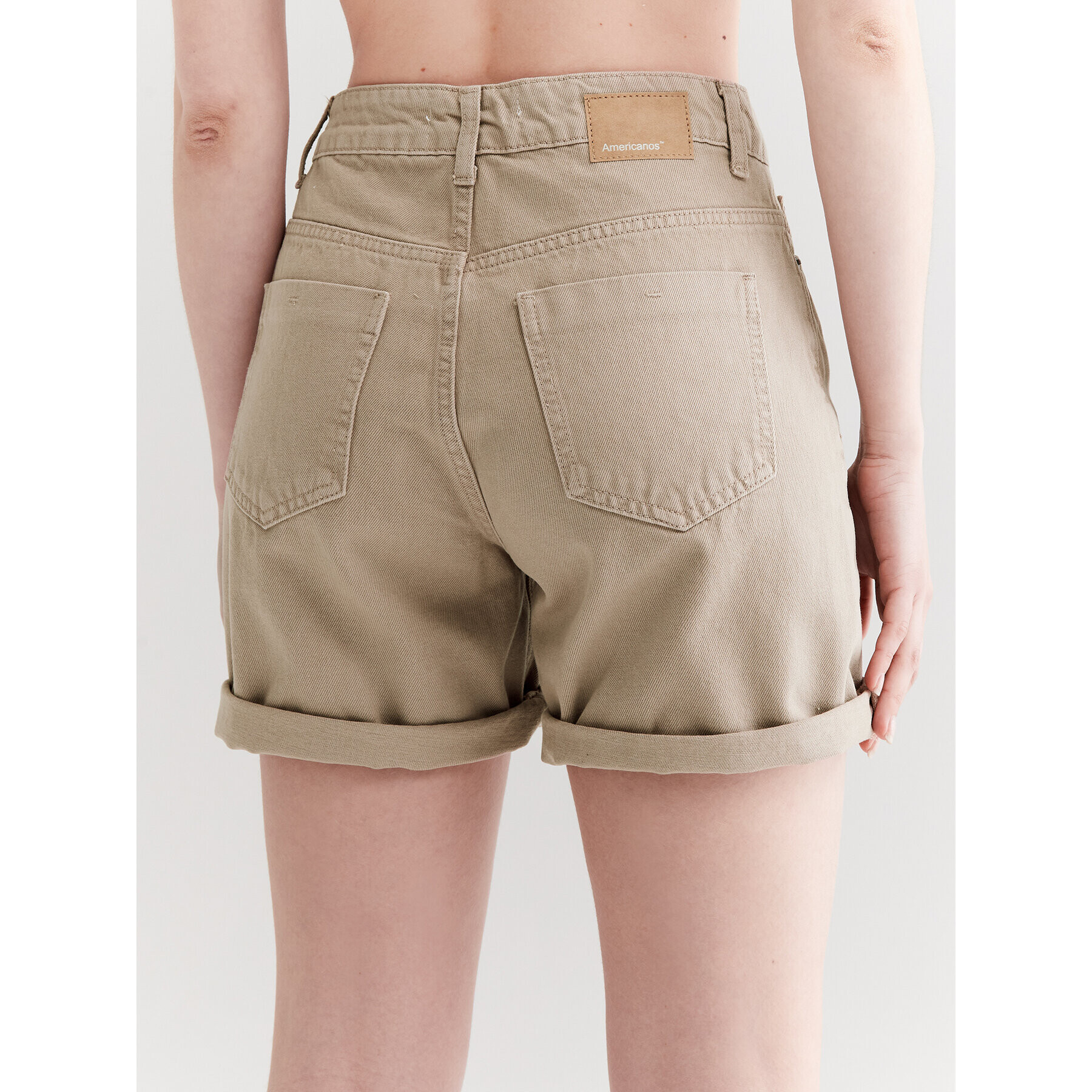 Americanos Дънкови шорти Florida Бежов Mom Fit - Pepit.bg