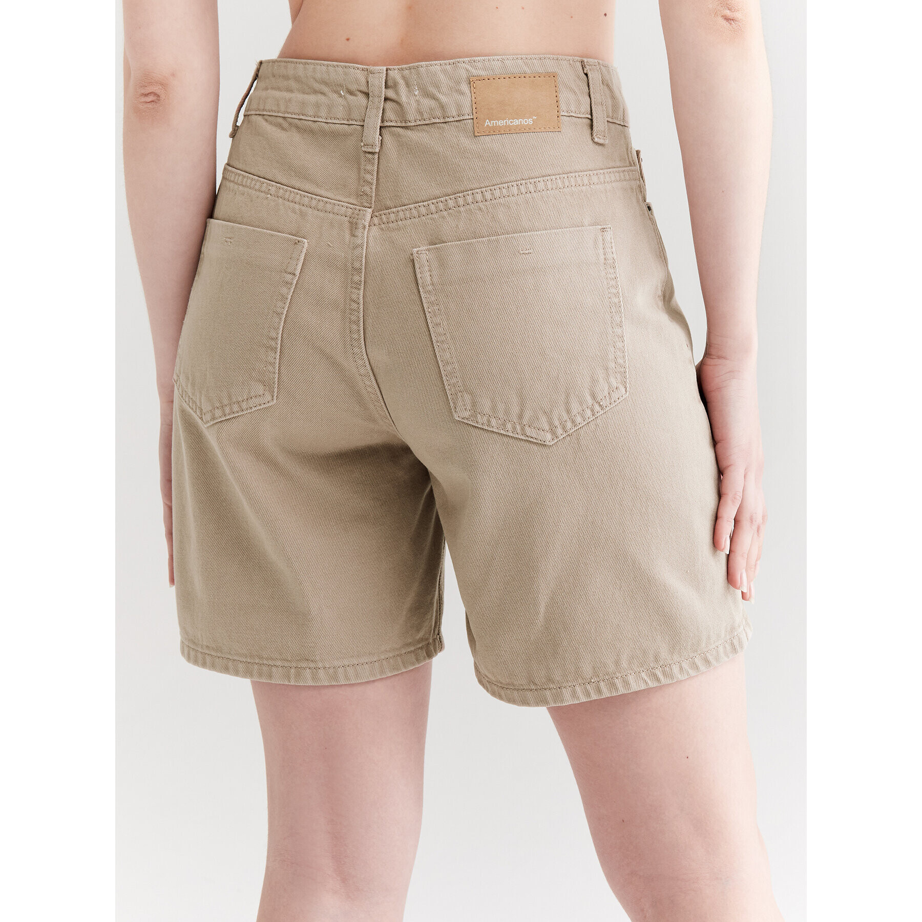 Americanos Дънкови шорти Florida Бежов Mom Fit - Pepit.bg