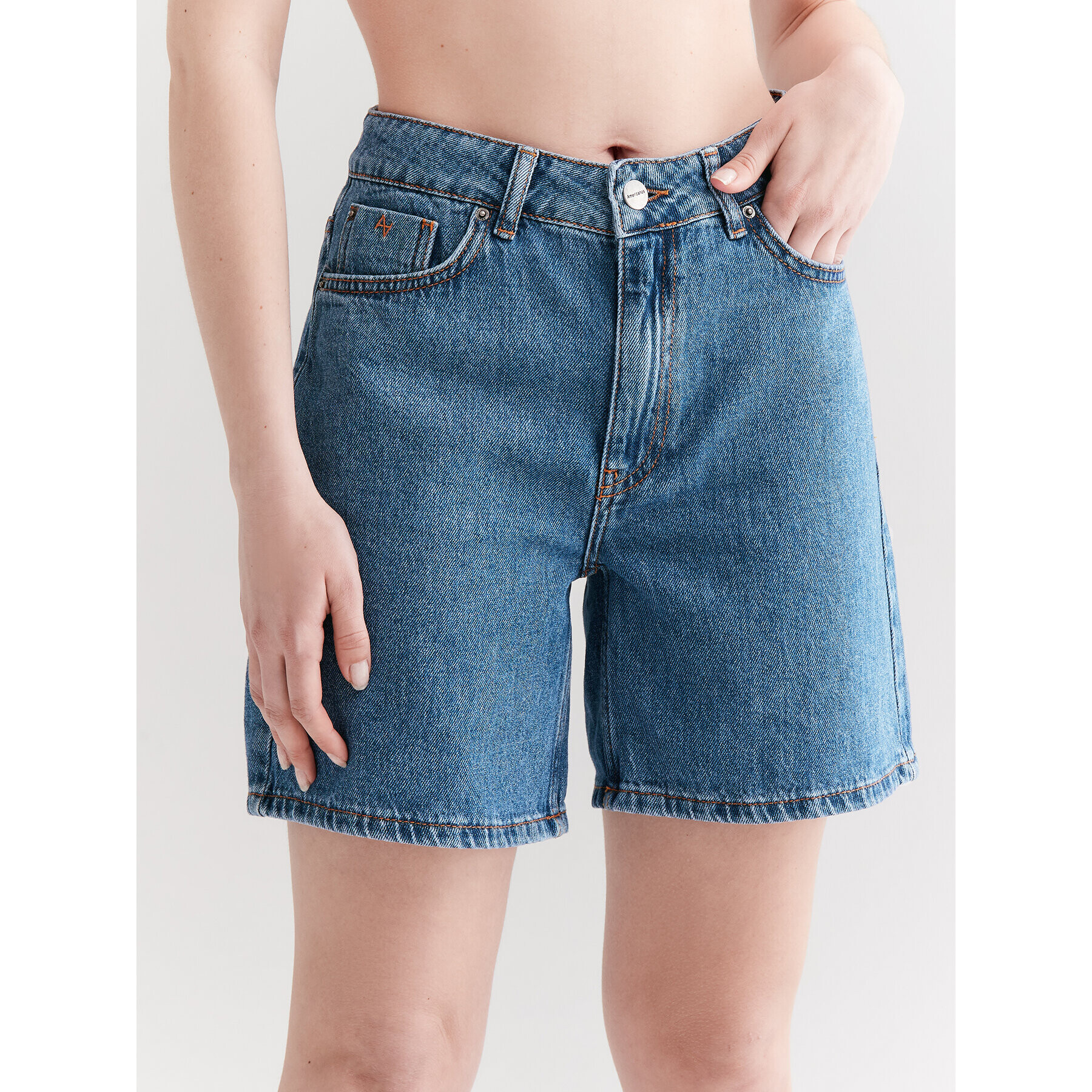 Americanos Дънкови шорти Florida Син Mom Fit - Pepit.bg