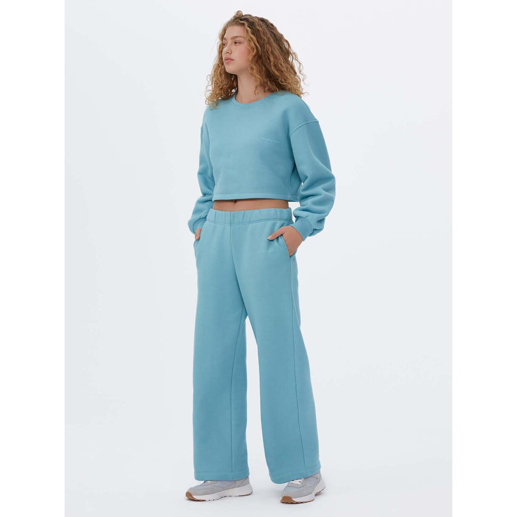 Americanos Долнище анцуг Unisex Chicago Син Wide Leg - Pepit.bg