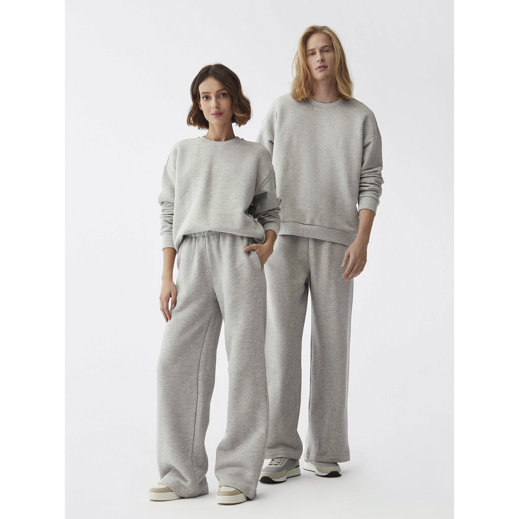 Americanos Долнище анцуг Unisex Chicago Сив Wide Leg - Pepit.bg