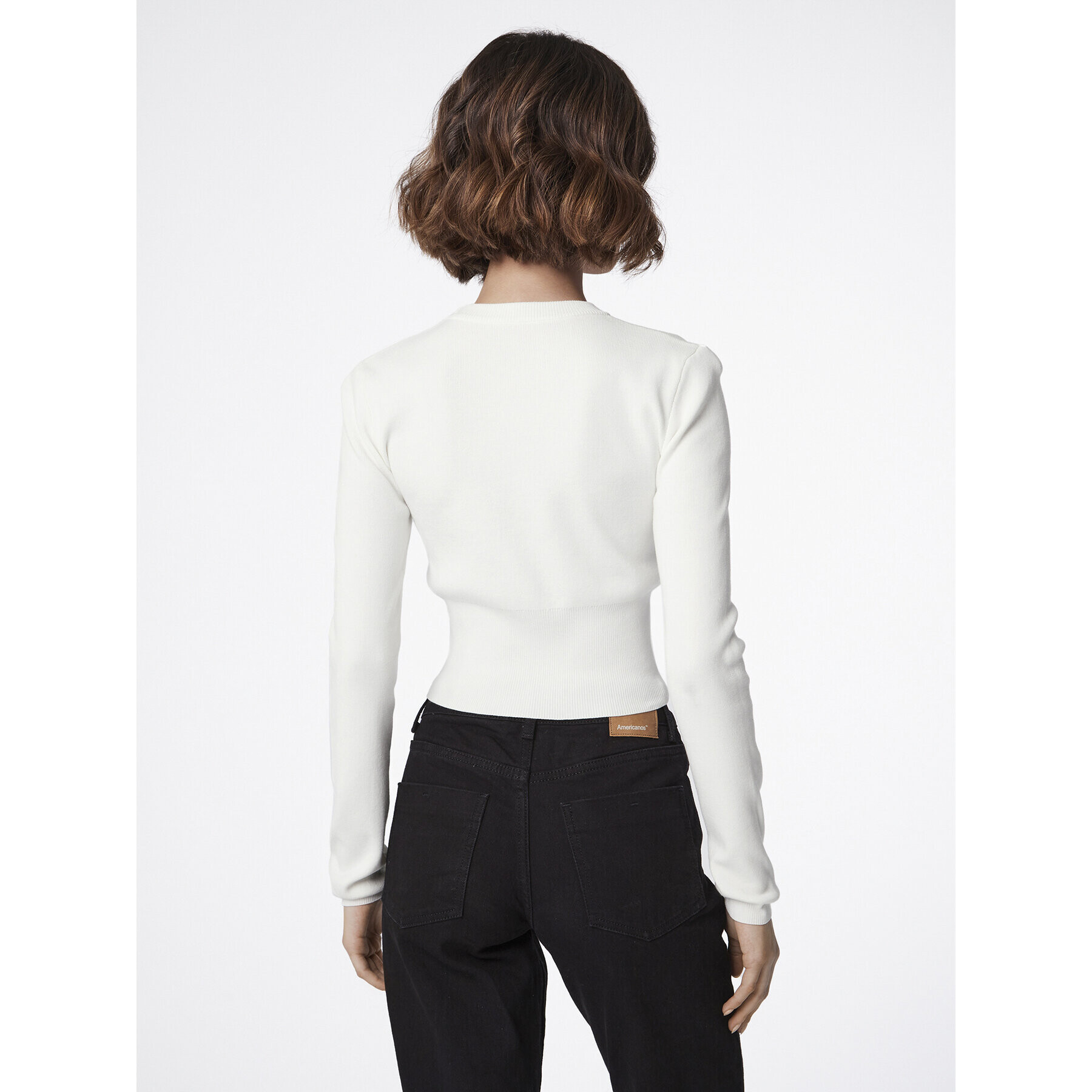 Americanos Пуловер Alasca Бял Cropped Fit - Pepit.bg