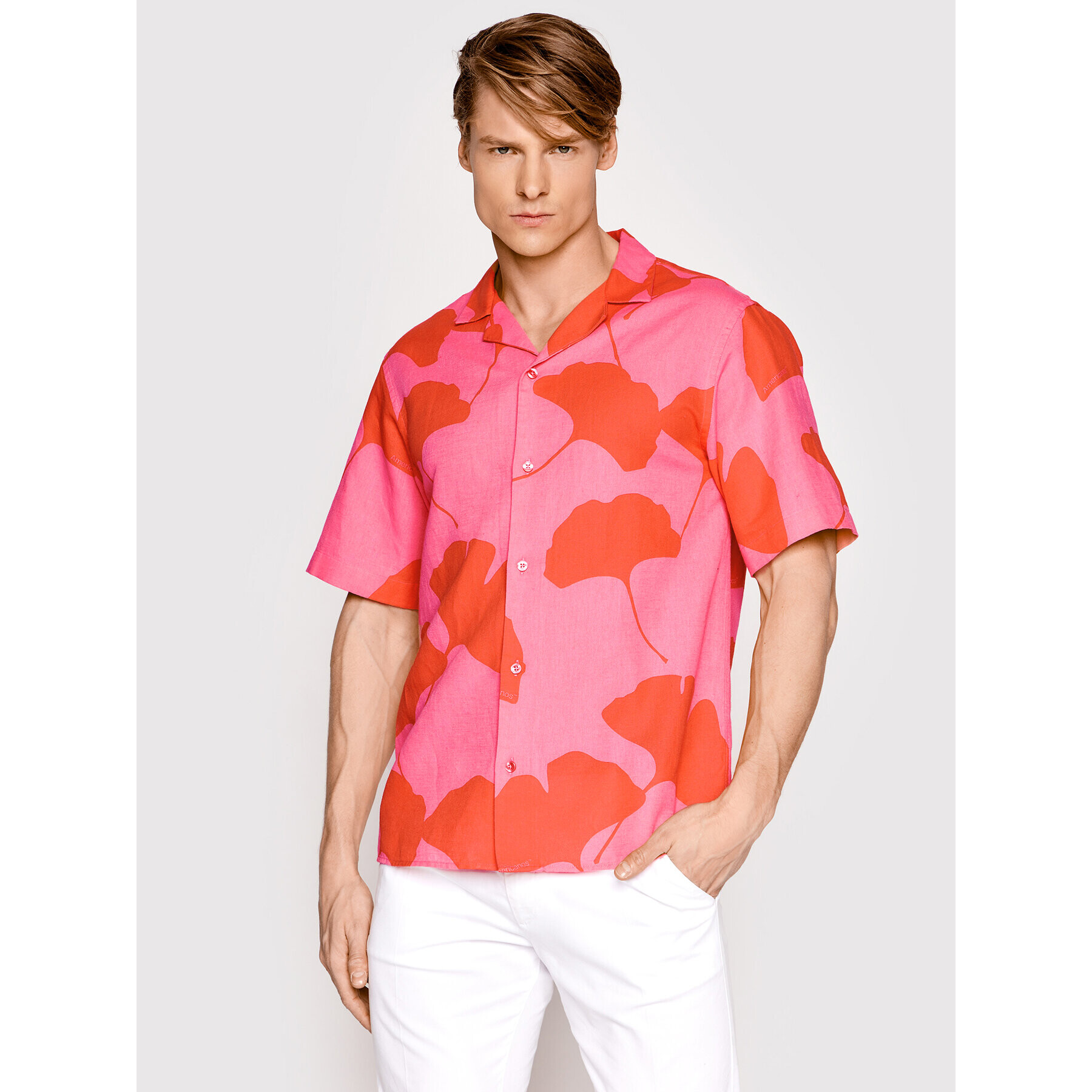 Americanos Риза Resort Moa Розов Relaxed Fit - Pepit.bg