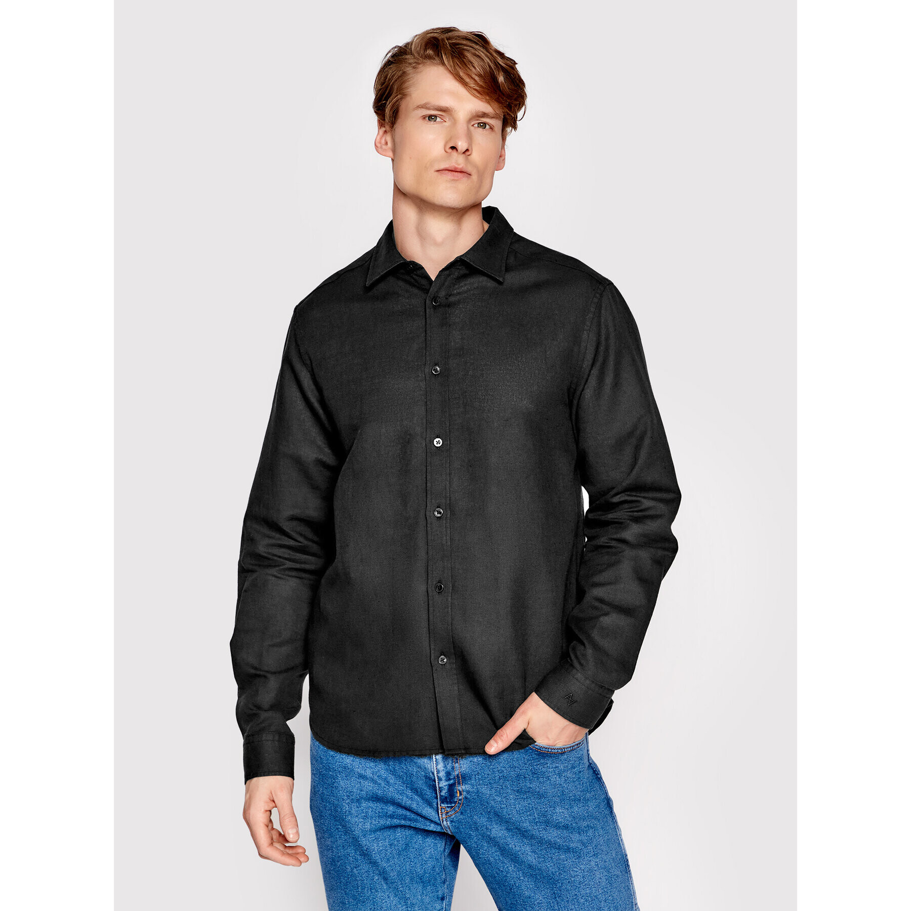 Americanos Риза Unisex Mendoza Черен Regular Fit - Pepit.bg