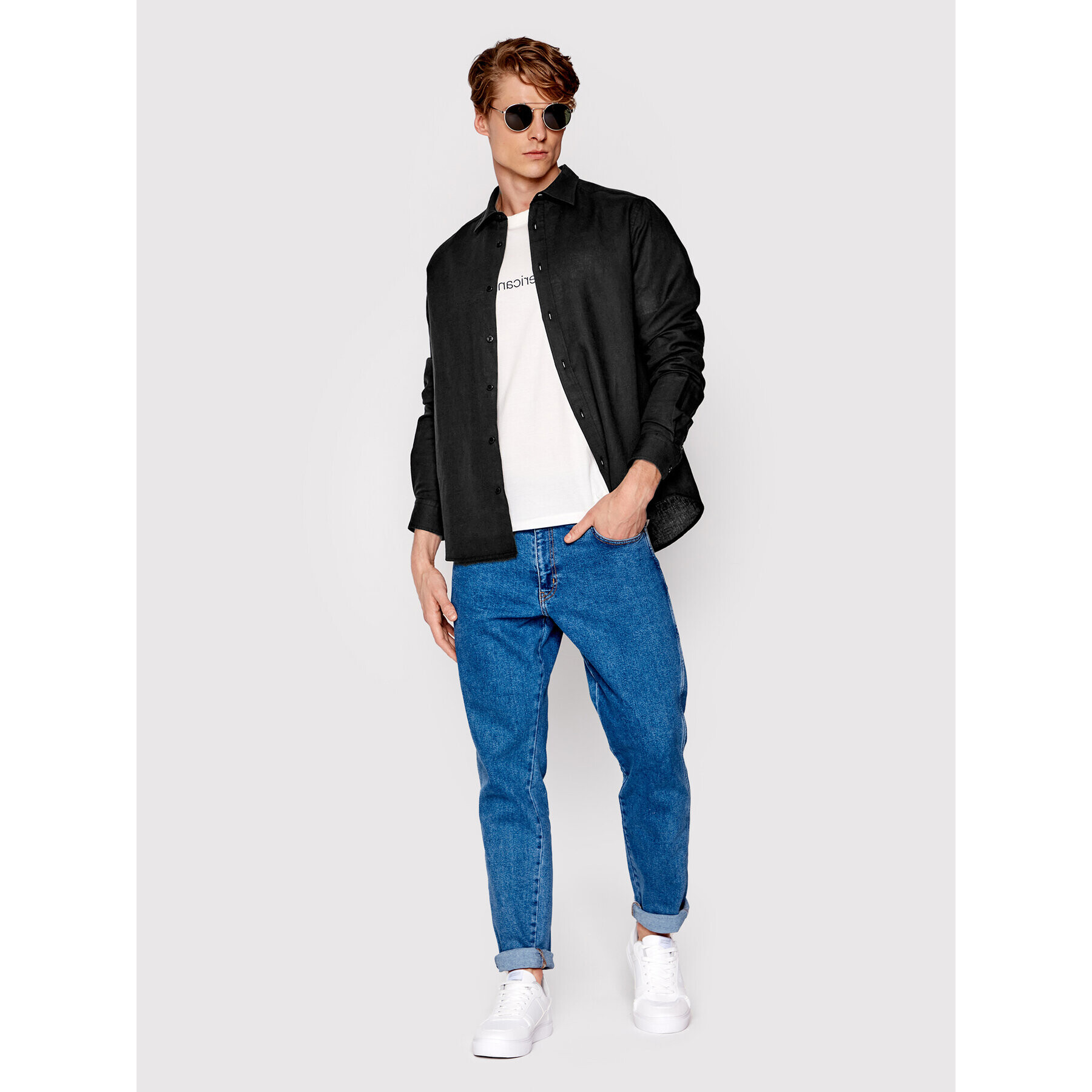 Americanos Риза Unisex Mendoza Черен Regular Fit - Pepit.bg