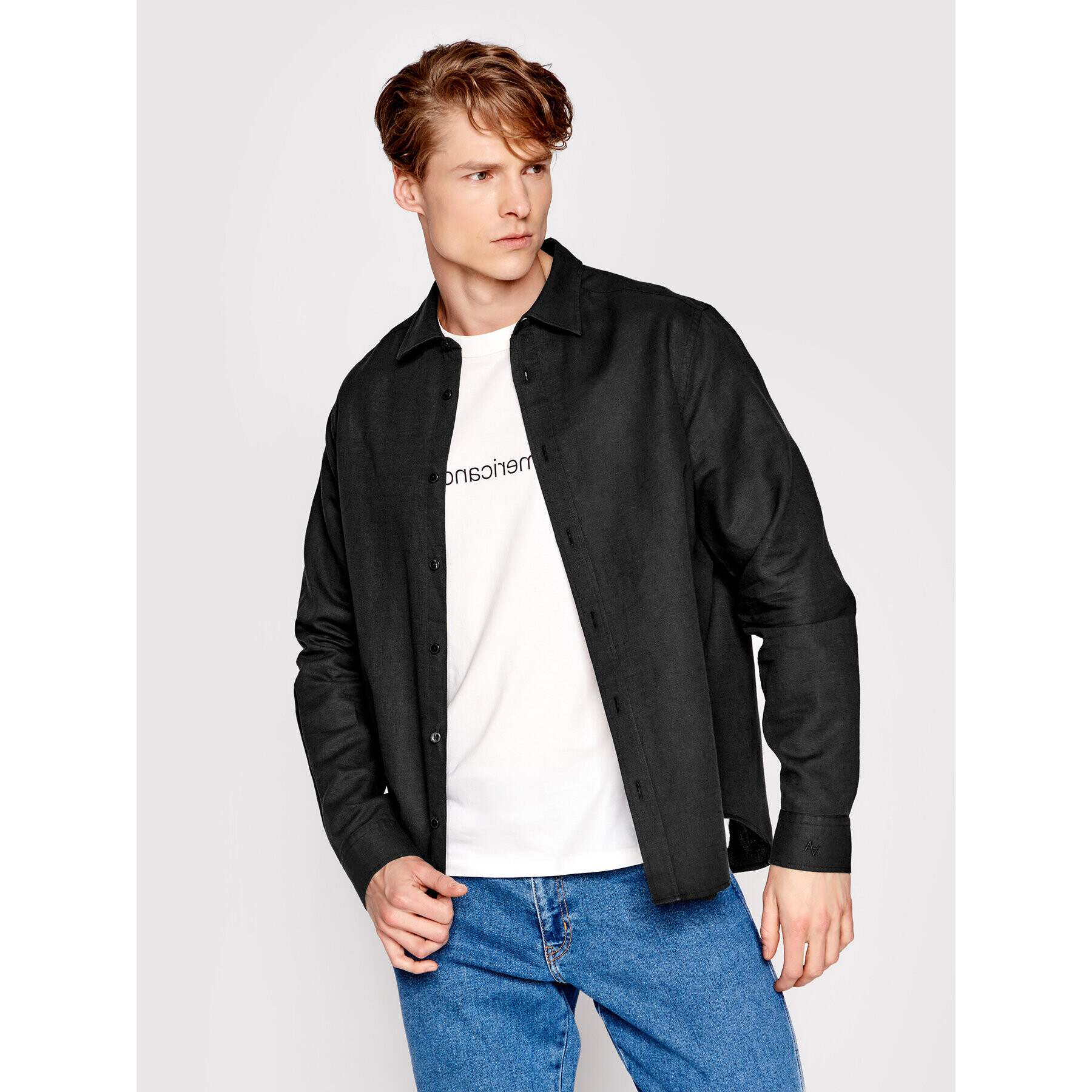 Americanos Риза Unisex Mendoza Черен Regular Fit - Pepit.bg