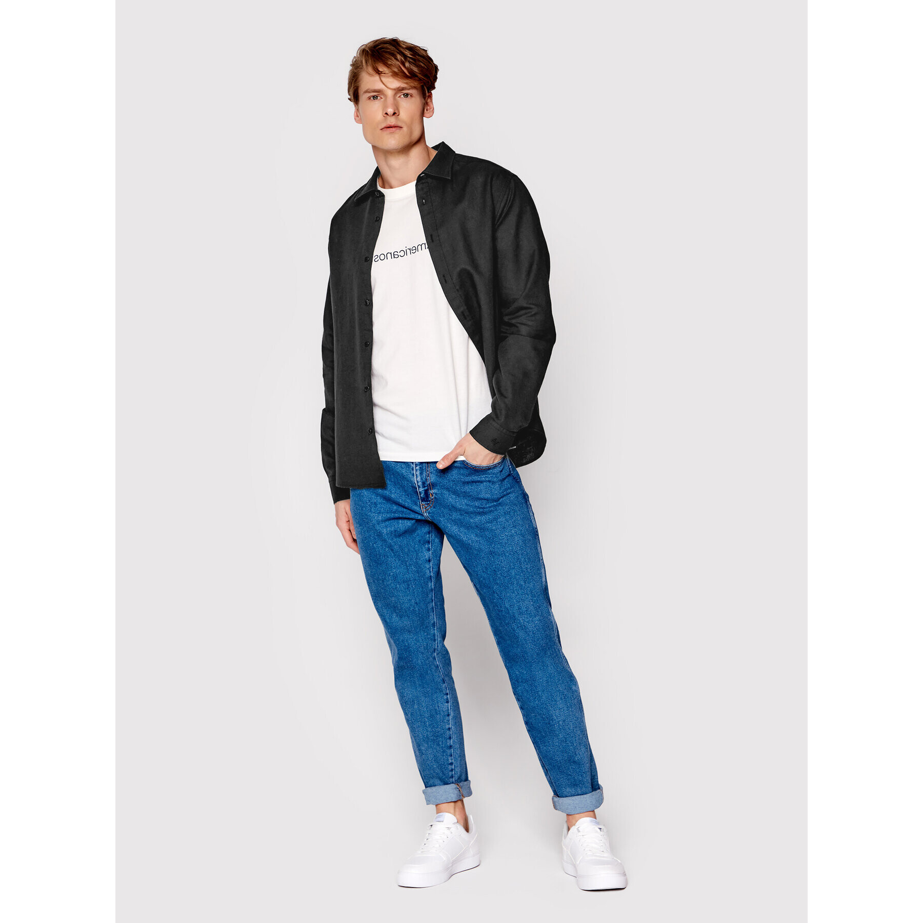 Americanos Риза Unisex Mendoza Черен Regular Fit - Pepit.bg