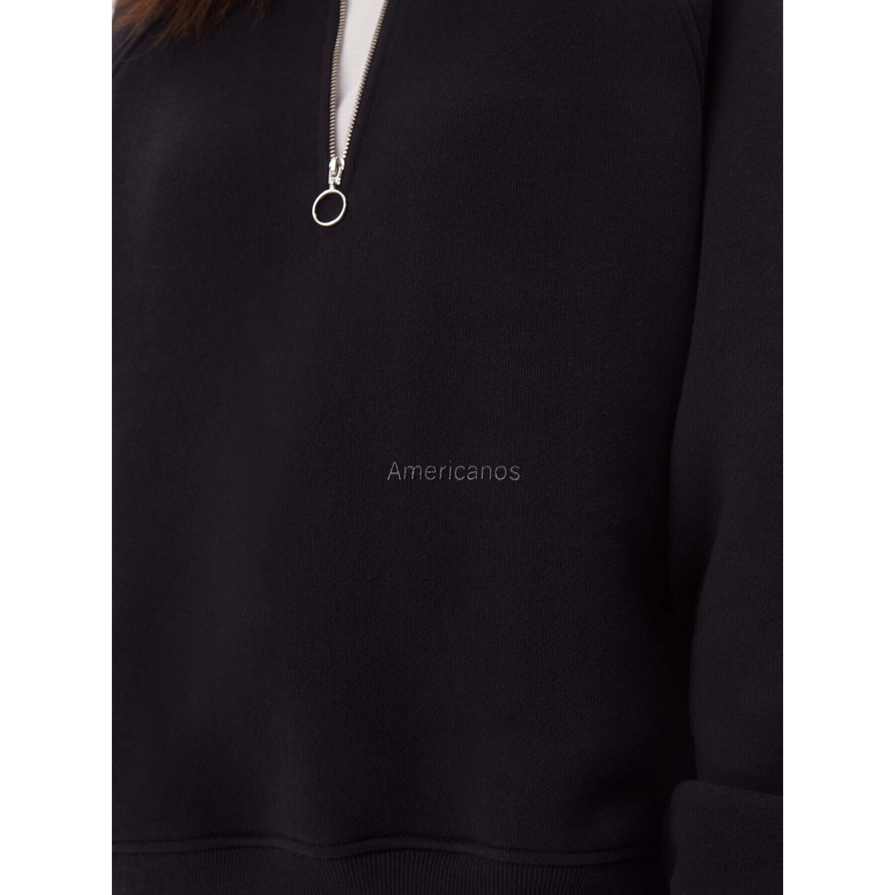 Americanos Суитшърт Unisex Seatle Half-Zip Черен Relaxed Fit - Pepit.bg