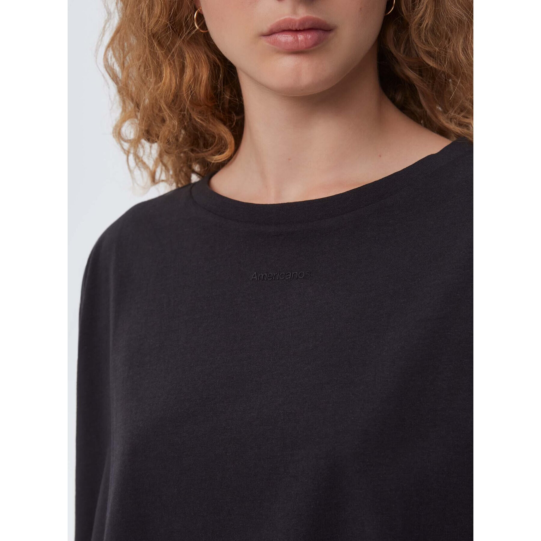 Americanos Тишърт Houston AM22TSD002-01 Черен Relaxed Fit - Pepit.bg
