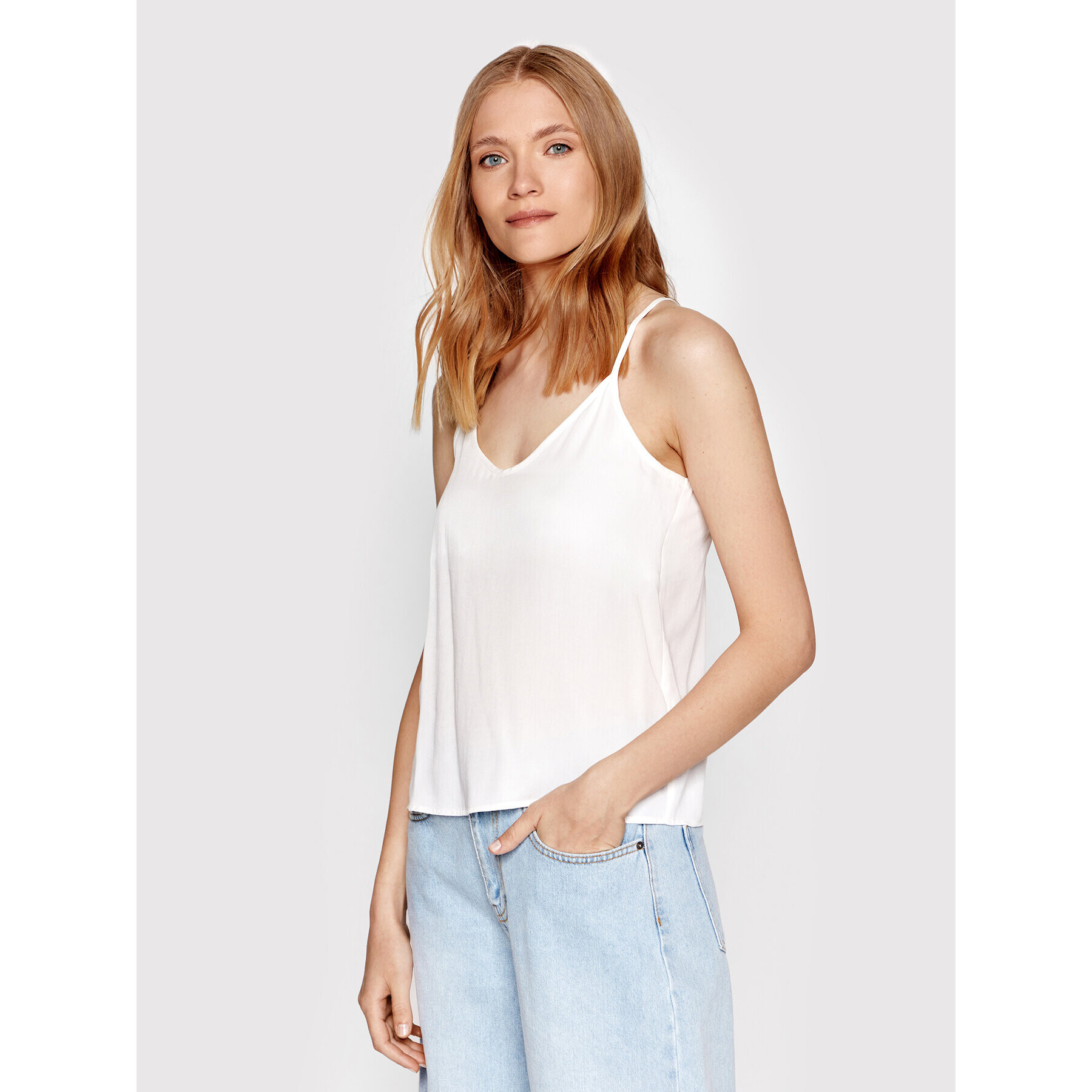 Americanos топ Havana Бял Relaxed Fit - Pepit.bg