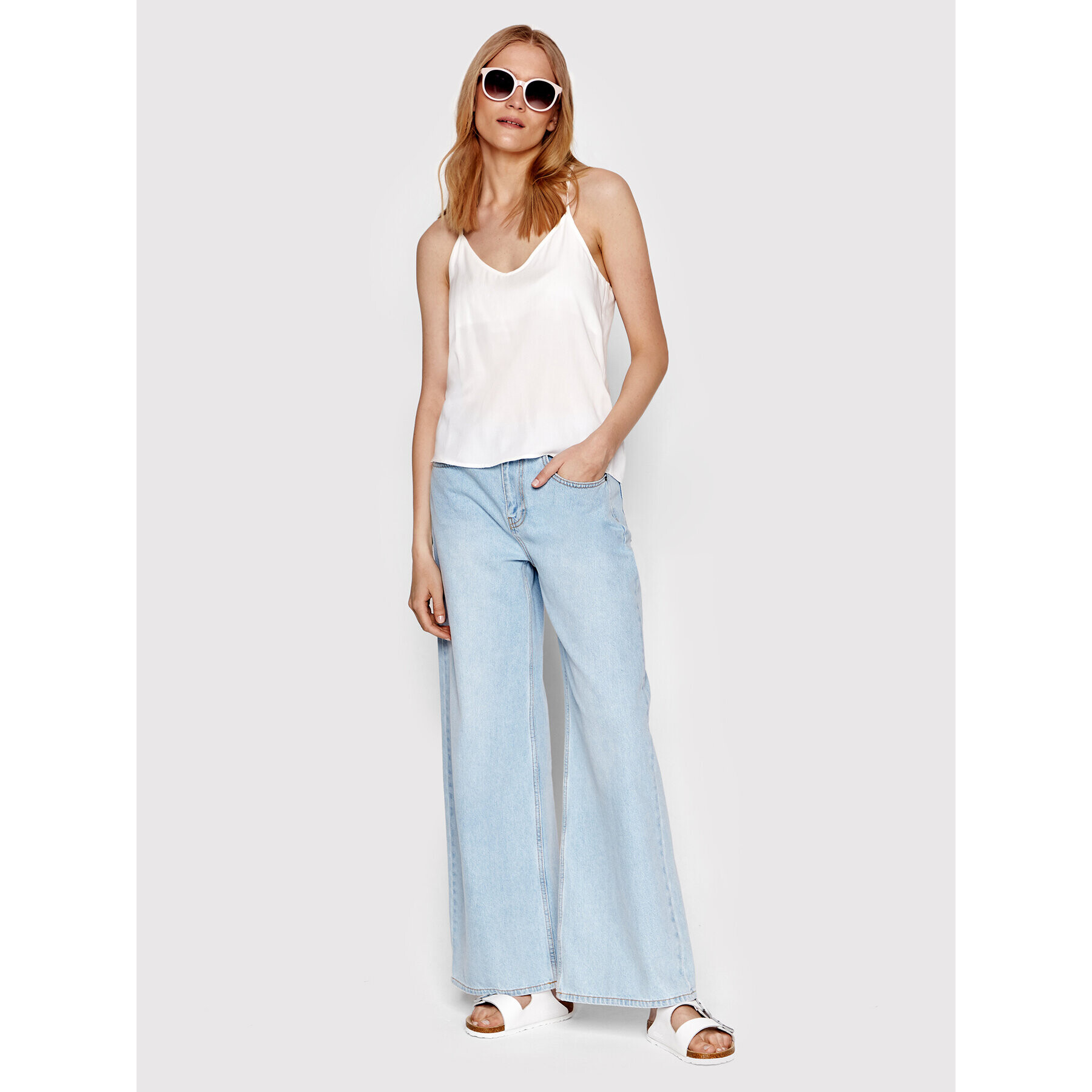 Americanos топ Havana Бял Relaxed Fit - Pepit.bg
