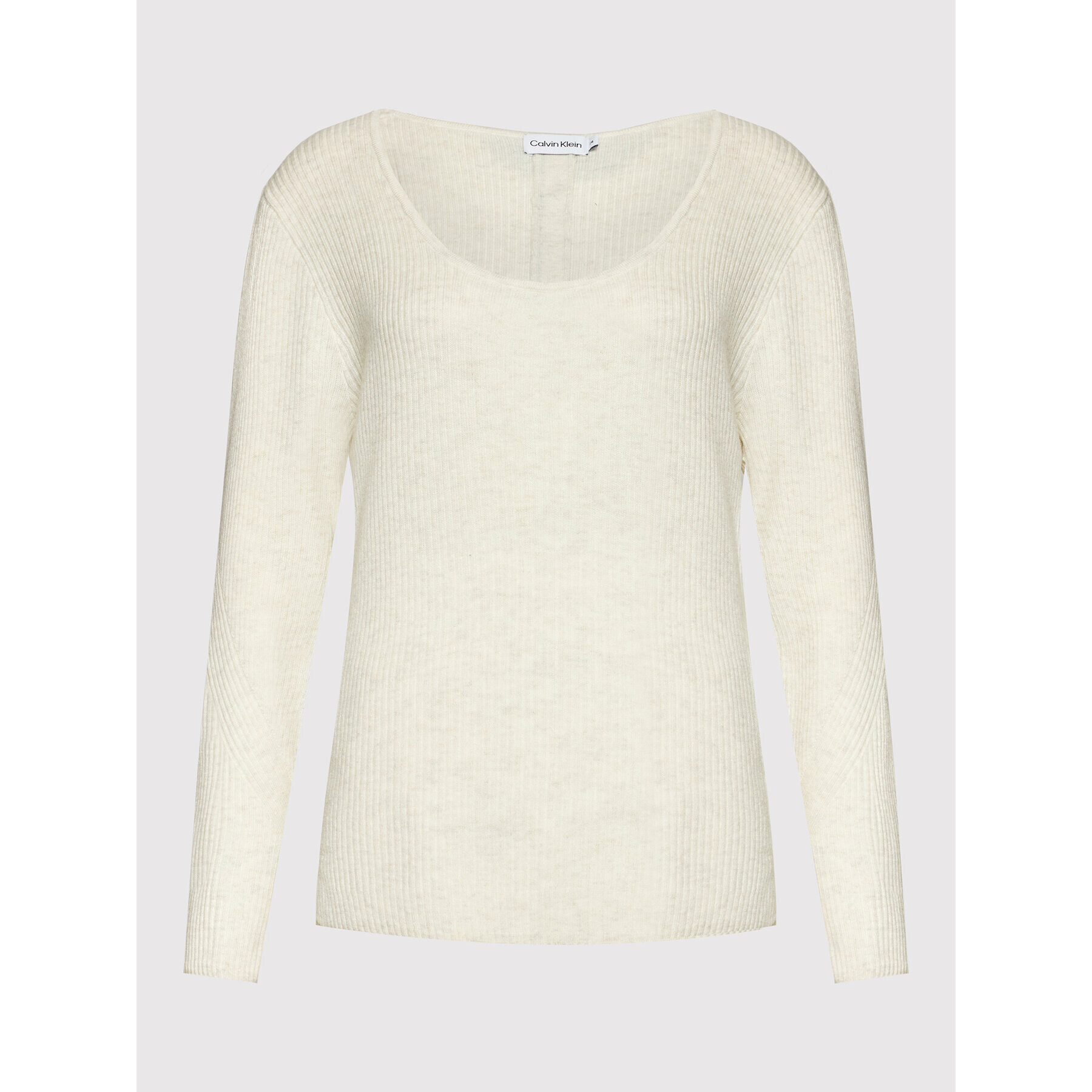 Calvin Klein Curve Пуловер Inclusive Essential K20K203714 Бежов Regular Fit - Pepit.bg