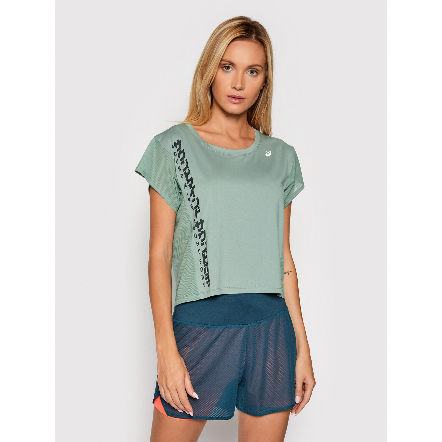 Asics Тениска от техническо трико Run 2012B900 Зелен Regular Fit - Pepit.bg