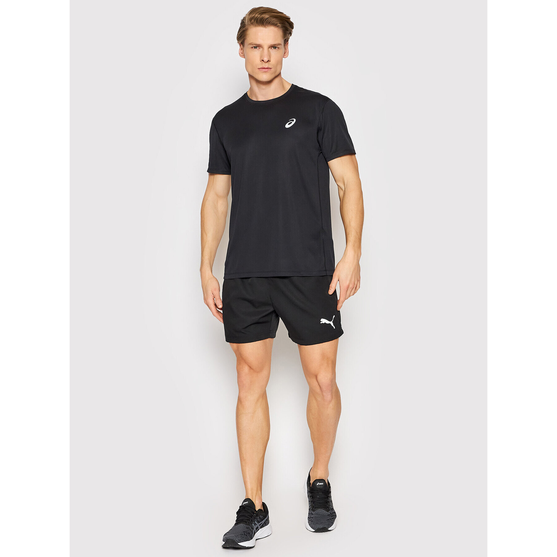 Asics Тениска от техническо трико Core 2011C341 Черен Regular Fit - Pepit.bg